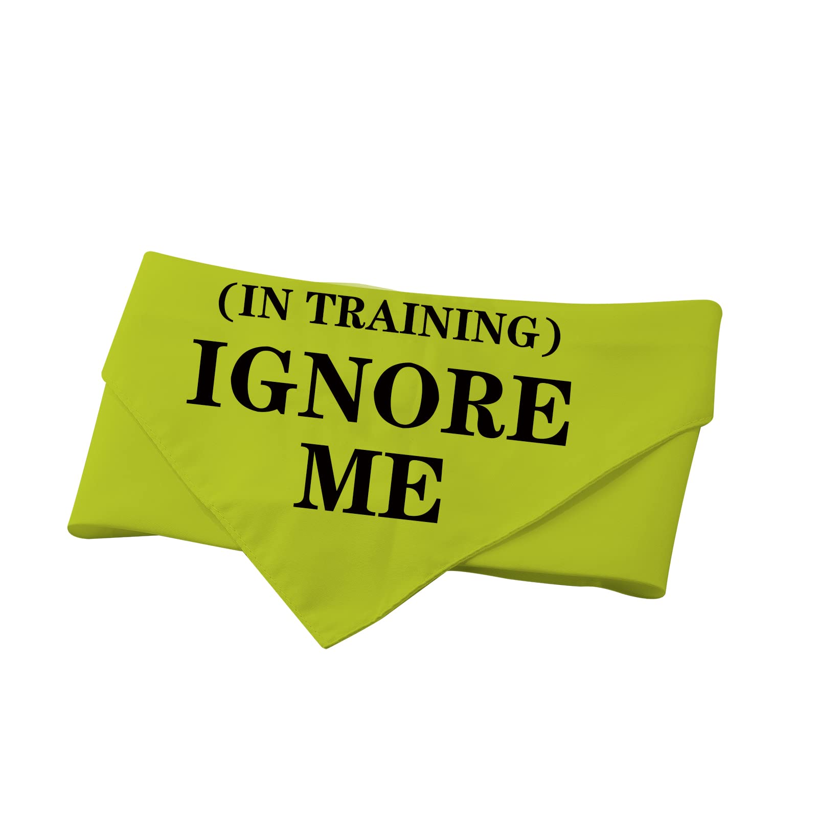 PWHAOO 1 Piece Yellow Dog Bandana for Training - Anxious & Reactive Dog Bandana with 'Ignore Me' Print | Perfect for Obedience Classes, Walks & Socialization