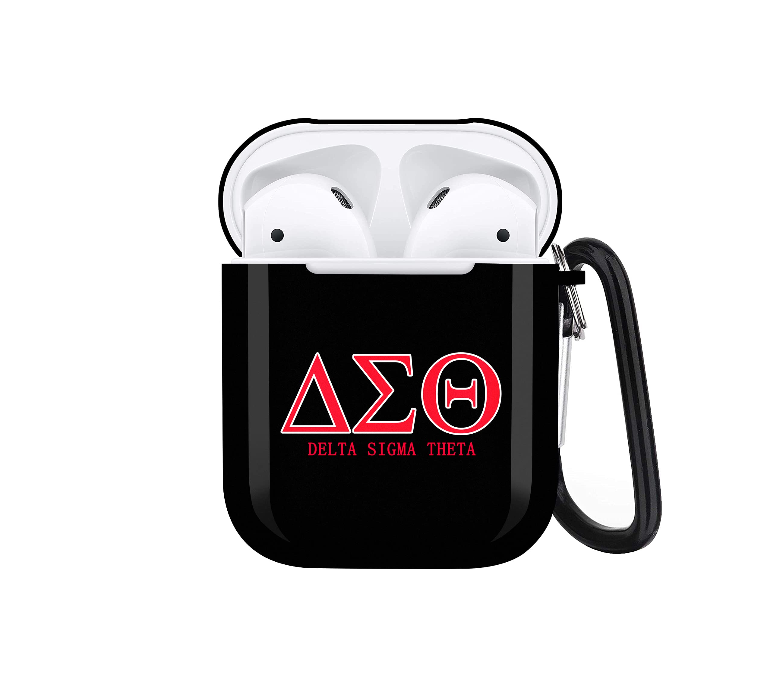 Premium Silicone AirPods 1 & 2 Protective Case - Lightweight Portable Cover with Secure Fit, Stylish Black Design for Women | Perfect for Gym, Travel & Daily Use