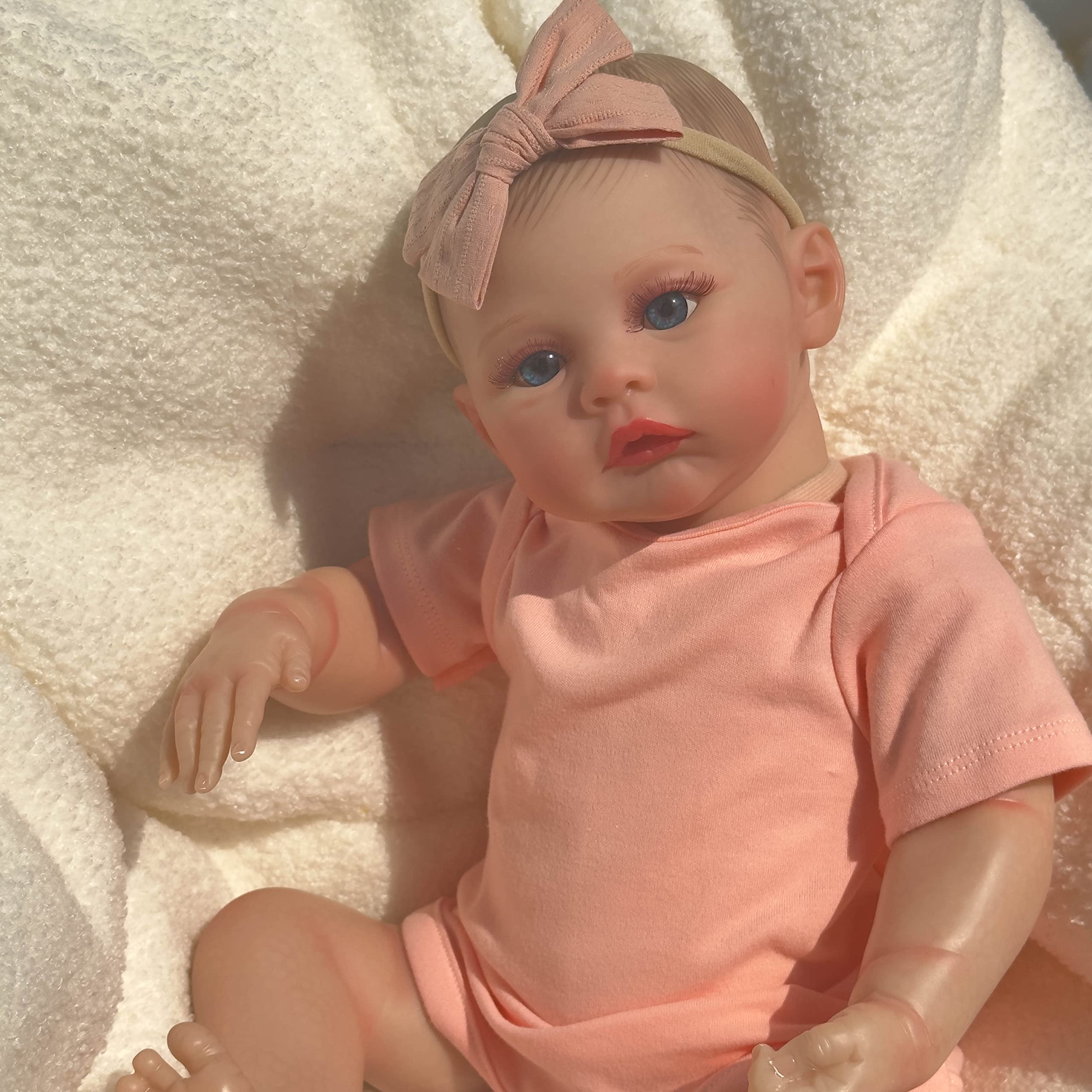Lifelike Reborn Baby Doll 19 Inch - Soft Body Realistic Newborn Baby Doll with Blue Eyes - Best Birthday Gift for Girls & Kids Age 3+ - Perfect for Role Play, Pretend Play, and Collectors
