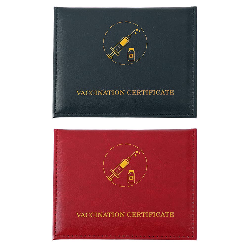 LUOZZY 2-Pack Vaccine Card Holders - Waterproof Vaccine Certificate Protectors with Dual Slots (Brown & Green) - Perfect for Travel, Doctor Visits & Document Storage