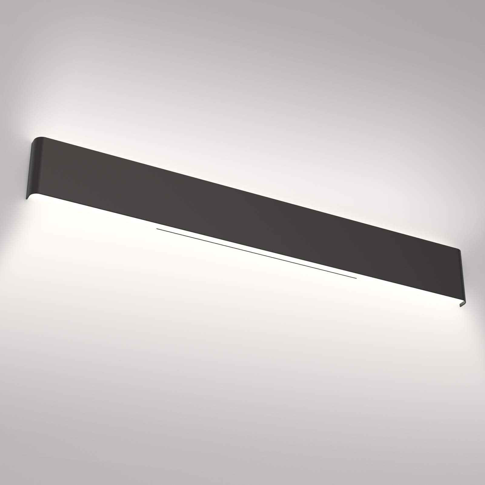 Aipsun 43.3 Inch 40W Modern Black Vanity Light Fixture - LED Bathroom Wall Sconce with Up & Down Lighting - 5000K White Light for Bathroom, Dressing Room & Makeup Area