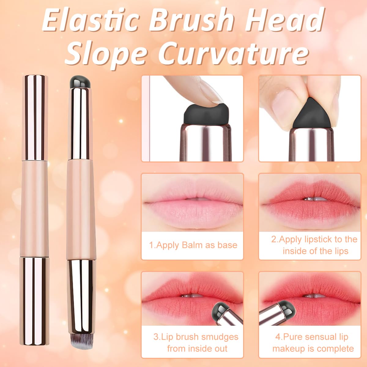 MAYCREATE® 2-in-1 Silicone Lip Brush & Concealer Brush - Double-Sided Travel Lipstick Applicator for Lip Gloss, Foundation, Makeup (Pink) | Perfect for On-the-Go Touch Ups & Professional Makeup Application