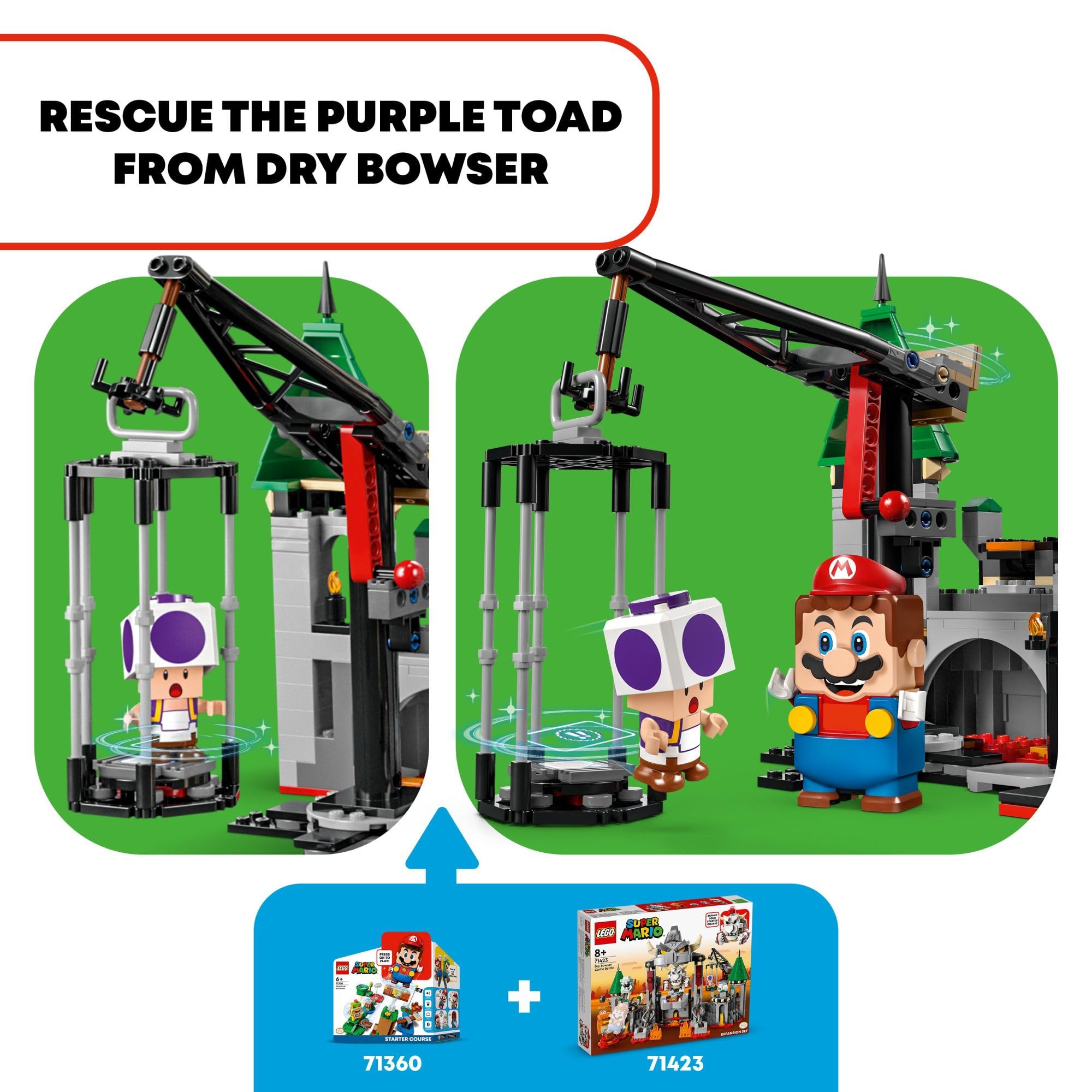 LEGO Super Mario Dry Bowser Castle Battle Expansion Set 71423 - Interactive Building Toy with Bowser & 4 Character Figures - Collectible Playset for Kids Ages 8+ - Perfect for Creative Play, Birthday Gifts & Mario Fans Collection