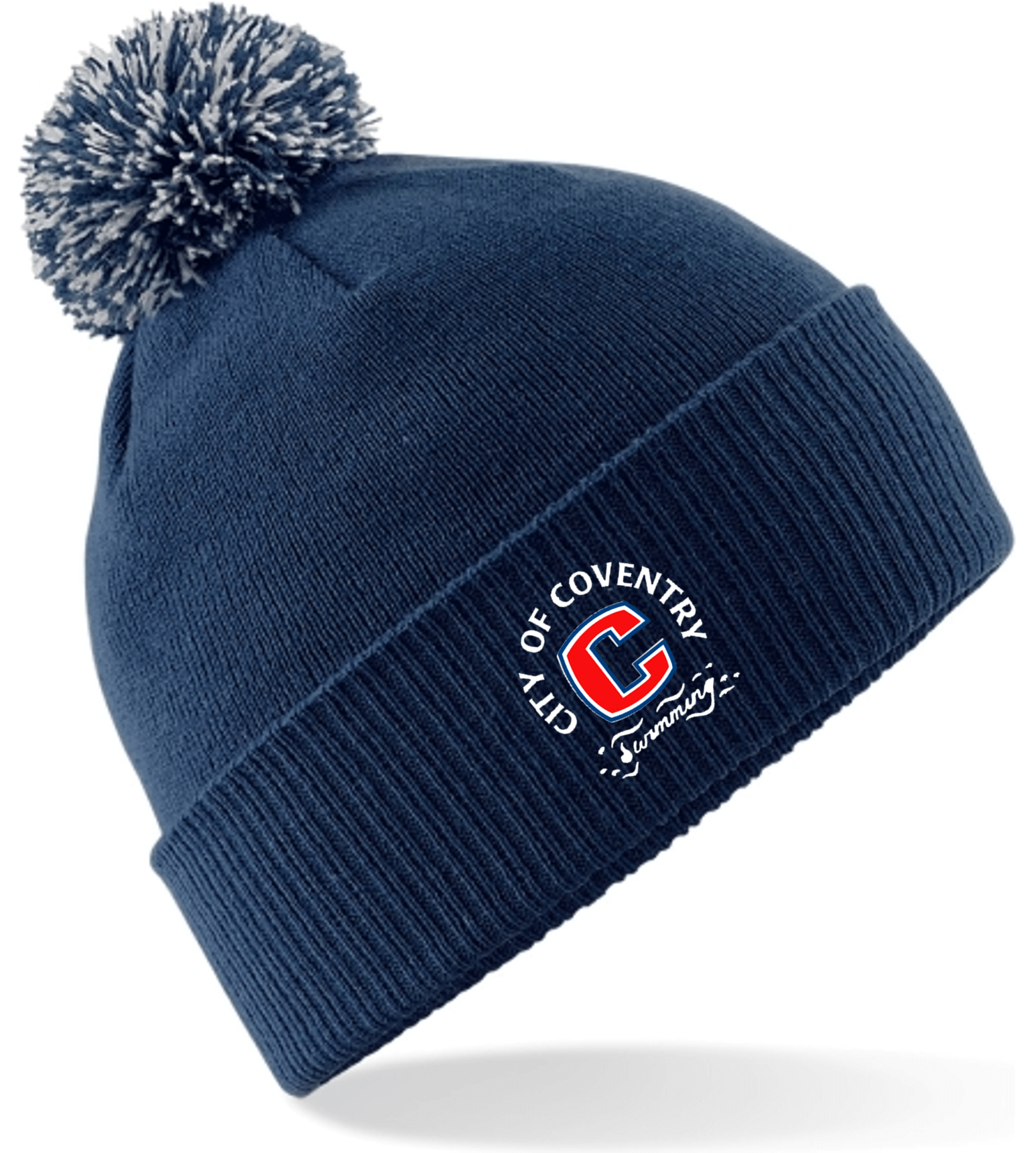 City of Coventry Bobble Hat - Warm Knitted Winter Beanie for Men & Women - Perfect for Outdoor Activities, Skiing, and Casual Wear