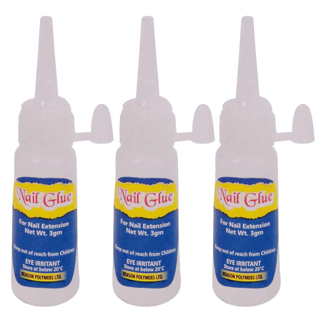 FStyler Professional Nail Glue Super Strong Adhesive - 3 Pack White Nail Extension Glue for Acrylic Nails, Press On Nails & Nail Art - Long Lasting Quick Dry Formula for Salon & Home Use