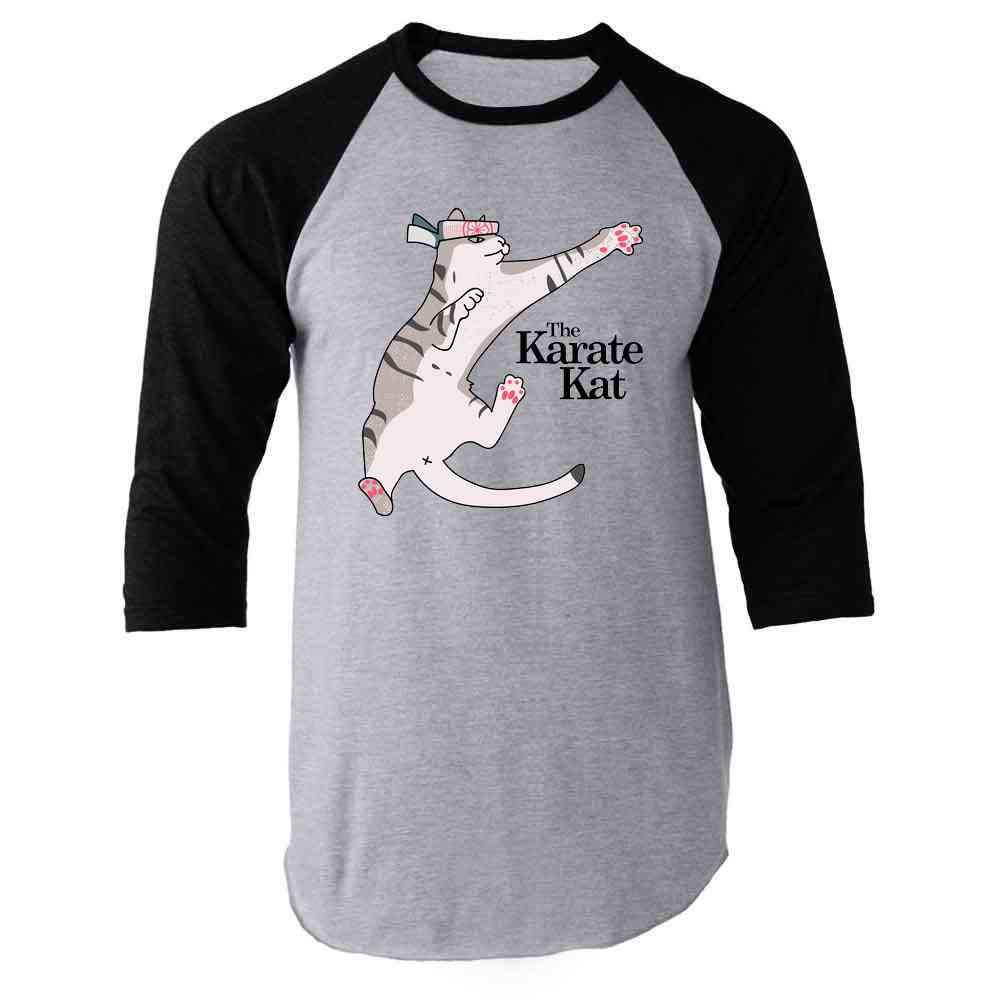 Pop Threads The Karate Kat Funny Cat Meme Graphic T-Shirt for Men - Cool Casual Wear for Cat Lovers & Meme Fans