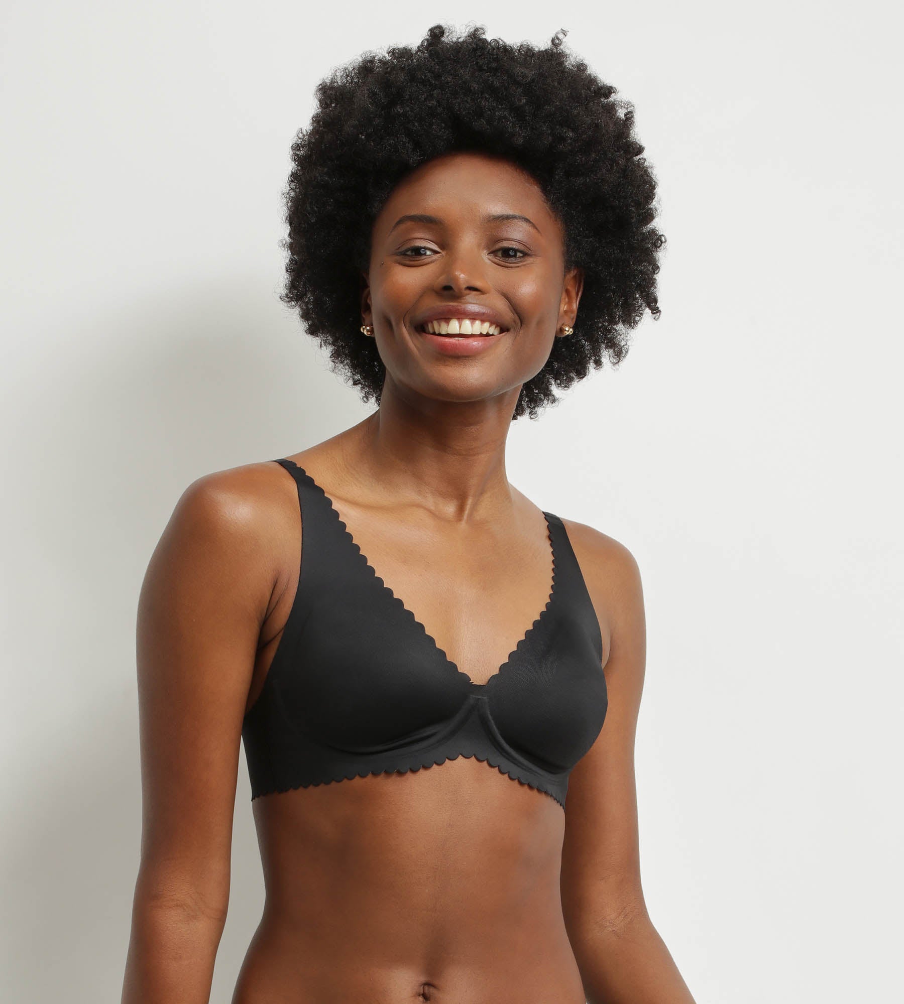Black Microfiber Underwire Scarf Bra - Comfortable Support for Everyday Wear, Work, and Special Occasions