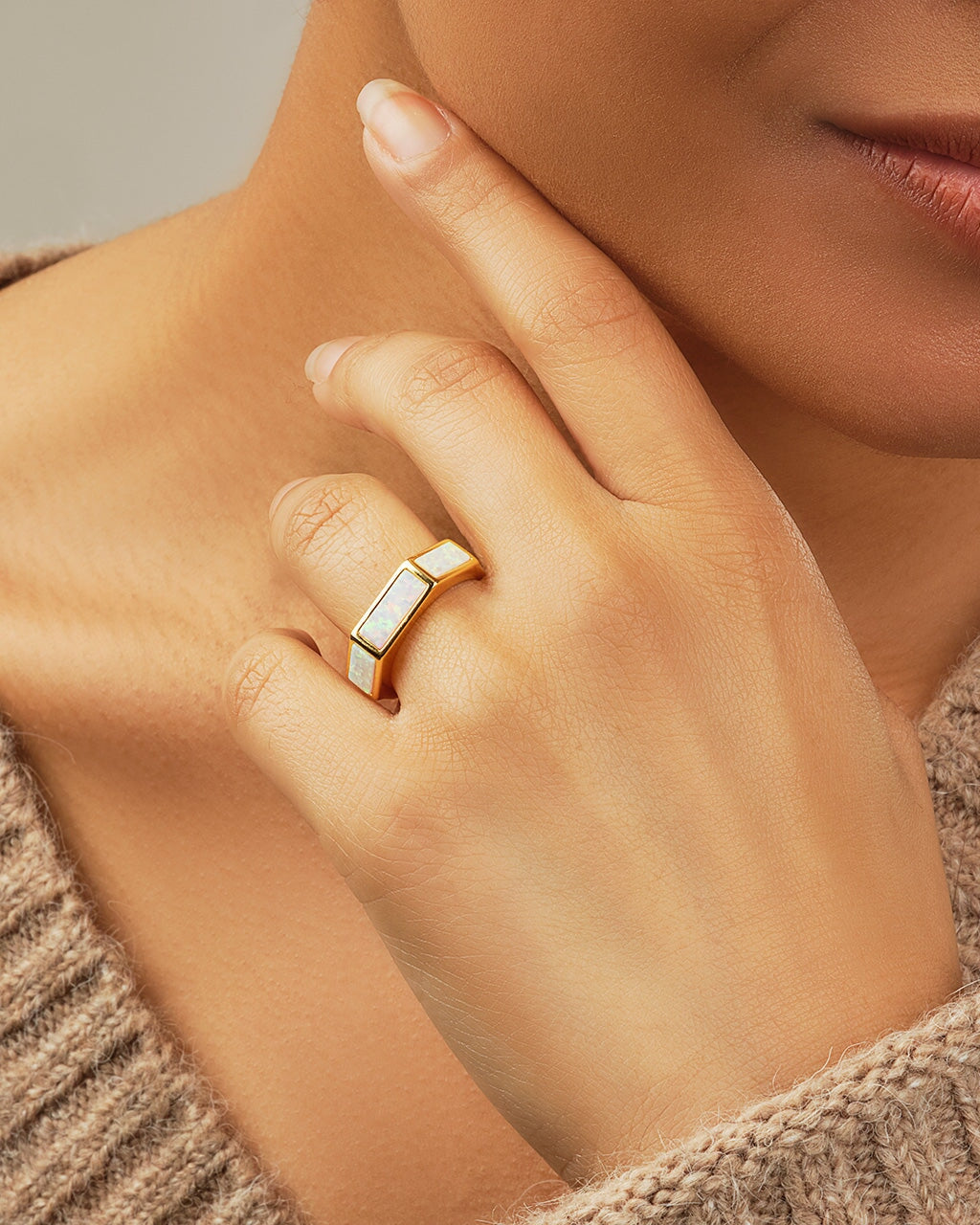 Alani Gemstone Stacking Ring Set - Dainty Adjustable Boho Rings for Women - Perfect for Layering, Gift Giving & Everyday Wear