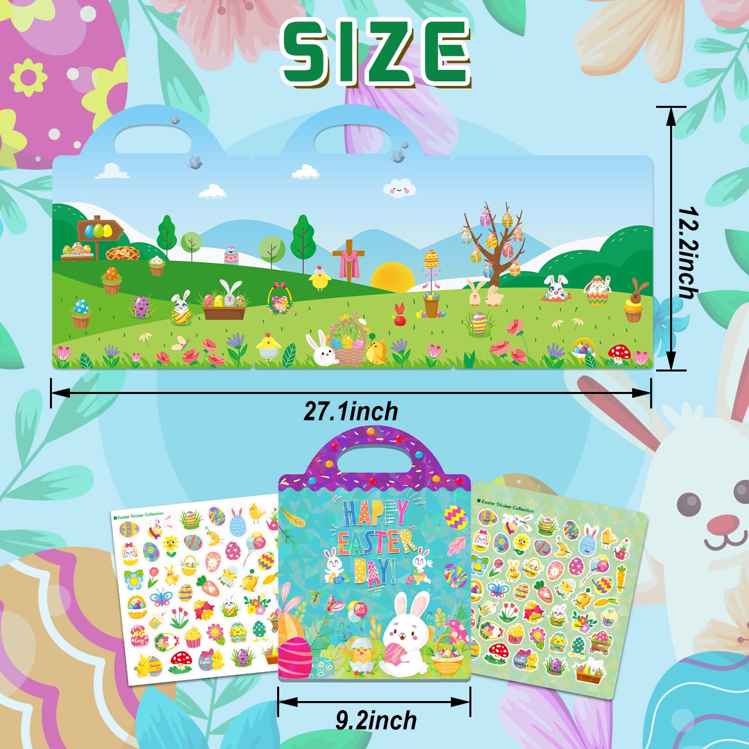 Easter Reusable Sticker Books for Kids Ages 2-6 - Toddler Learning Activities, Preschool Busy Book for Boys & Girls - Travel Toys & Educational Gifts for 1-4 Year Olds (Set A) | Perfect for Airplane Rides, Road Trips & Quiet Playtime at Home