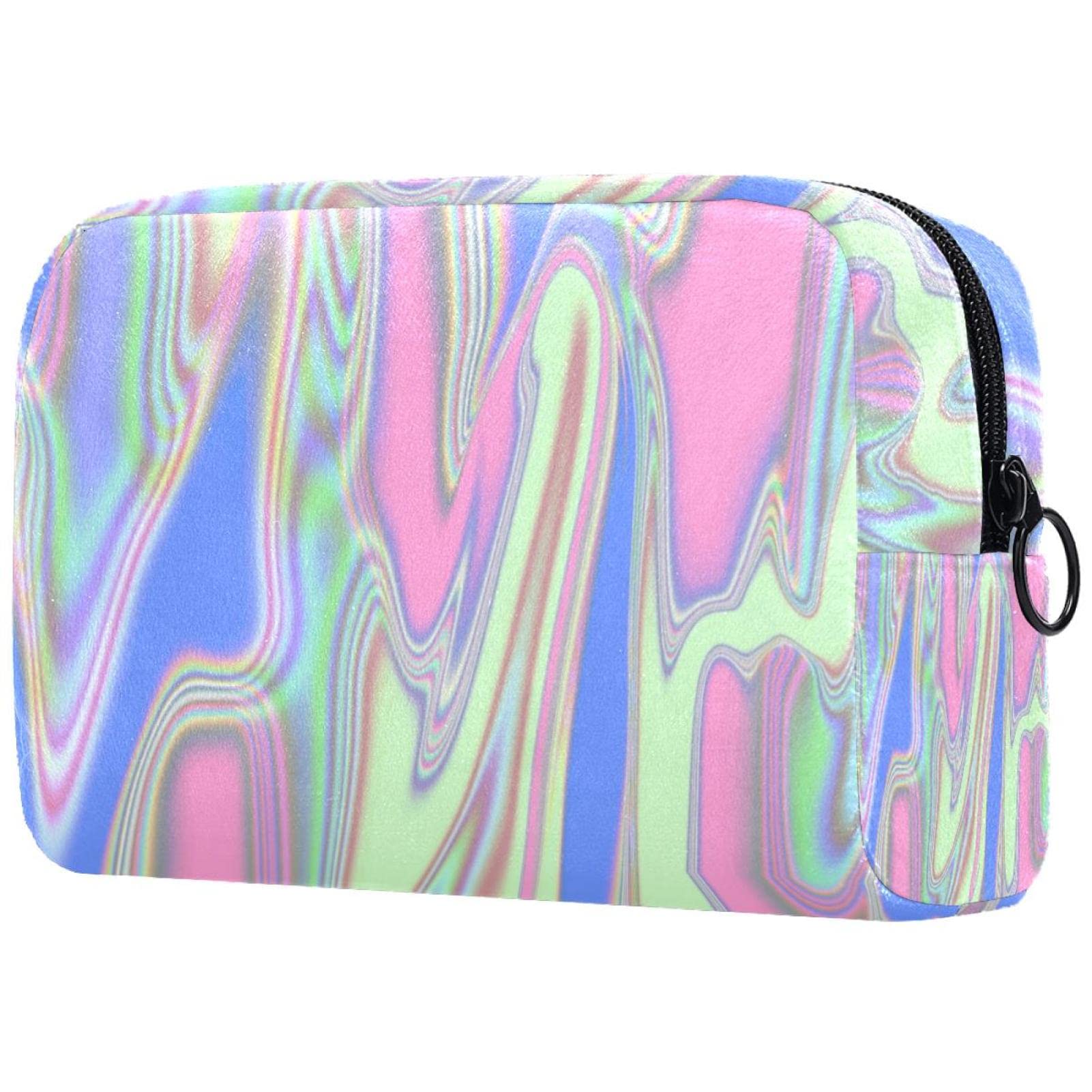 Large Makeup Bag for Women - Waterproof Travel Cosmetic Organizer with Zipper, Stylish Abstract Pattern Design - Perfect for Travel, Gym, and Daily Beauty Essentials Storage