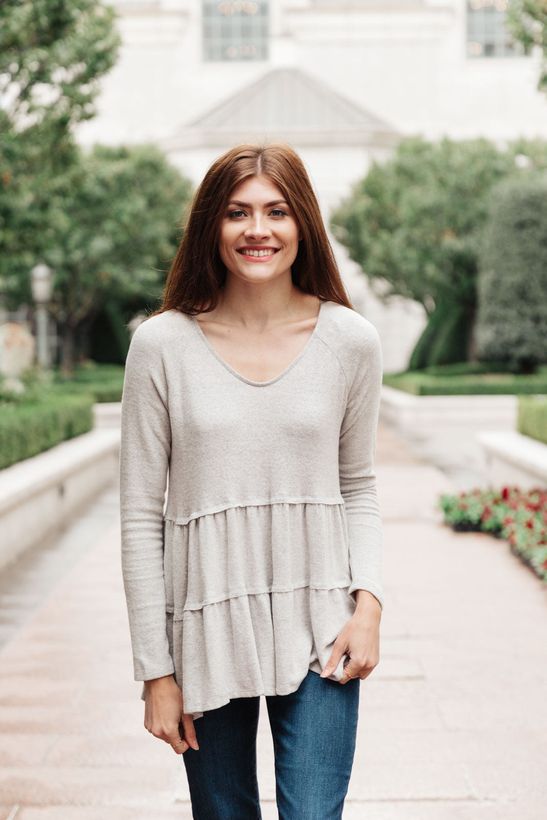 Stylish Gray Tiered Tops for Women | Trendy Layered Blouse | Perfect for Casual Outings, Office Wear & Date Nights