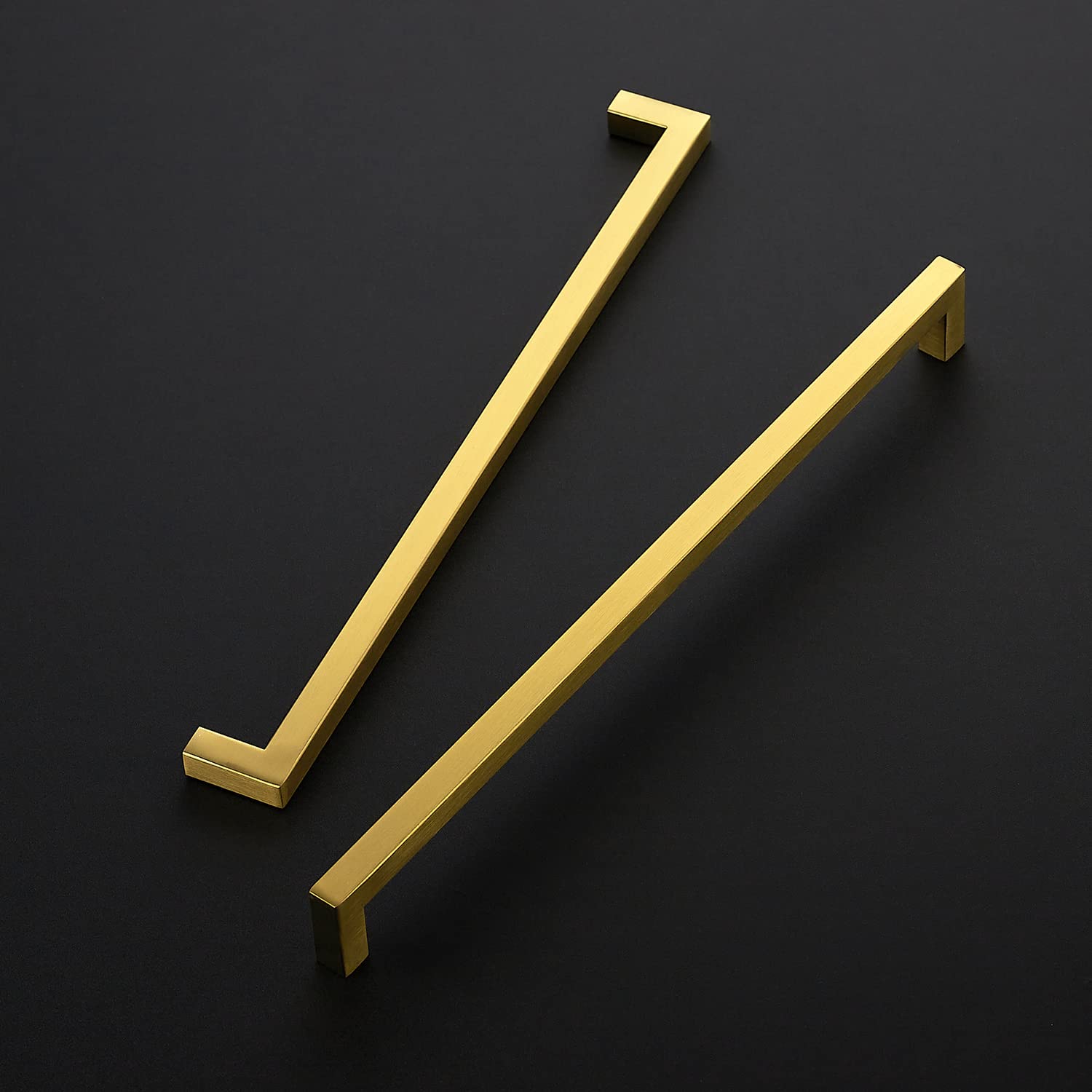 Ravinte 18 Pack 12-3/5 Inch Brushed Brass Square Cabinet Handles & Drawer Pulls - Durable Kitchen Cabinet Hardware for Modern Cabinets, Cupboards & Furniture (Perfect for Home Renovation & DIY Projects)
