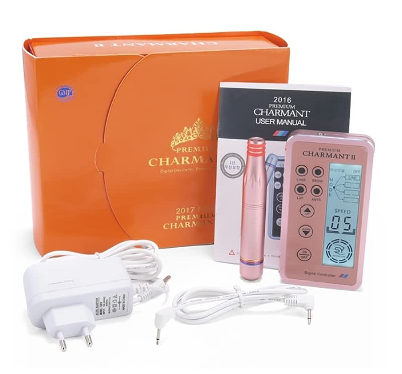 Premium Charmant II Electric Digital Semi-Permanent Makeup Machine - Professional PMU Tattoo Pen Kit for Eyebrows, Lips & Eyeliner | Salon, Beauty Studio & Home Use