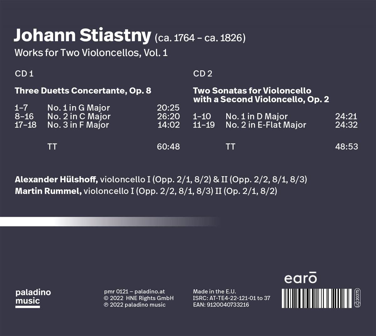 Johann Stiastny: Works For Two Cellos Vol. 1 - Classical Cello Duets Sheet Music for Performances & Music Lessons