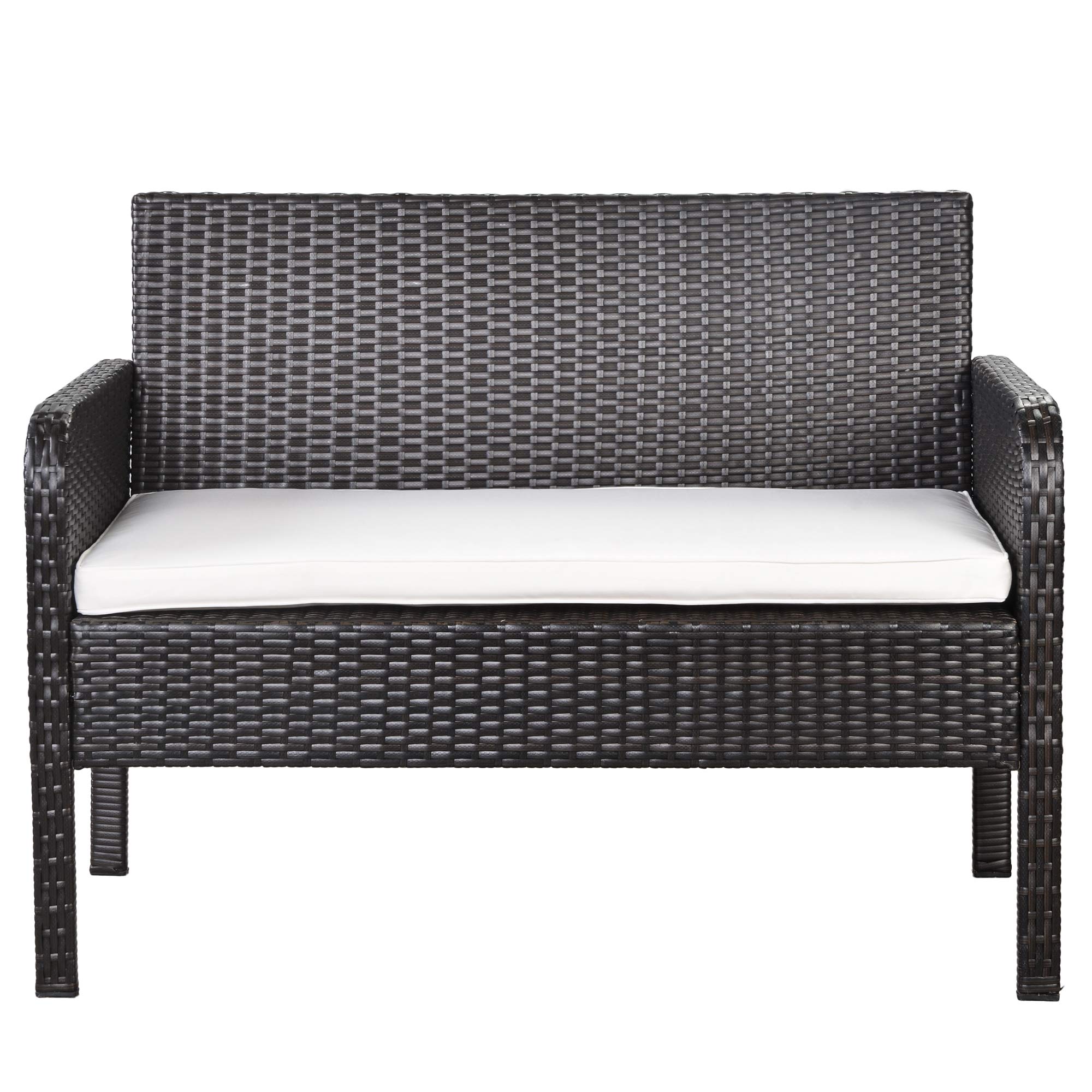 4-Piece Rattan Sofa Set with Cushions - Beige Outdoor Wicker Furniture for Patio, Garden, Poolside & Backyard Relaxation