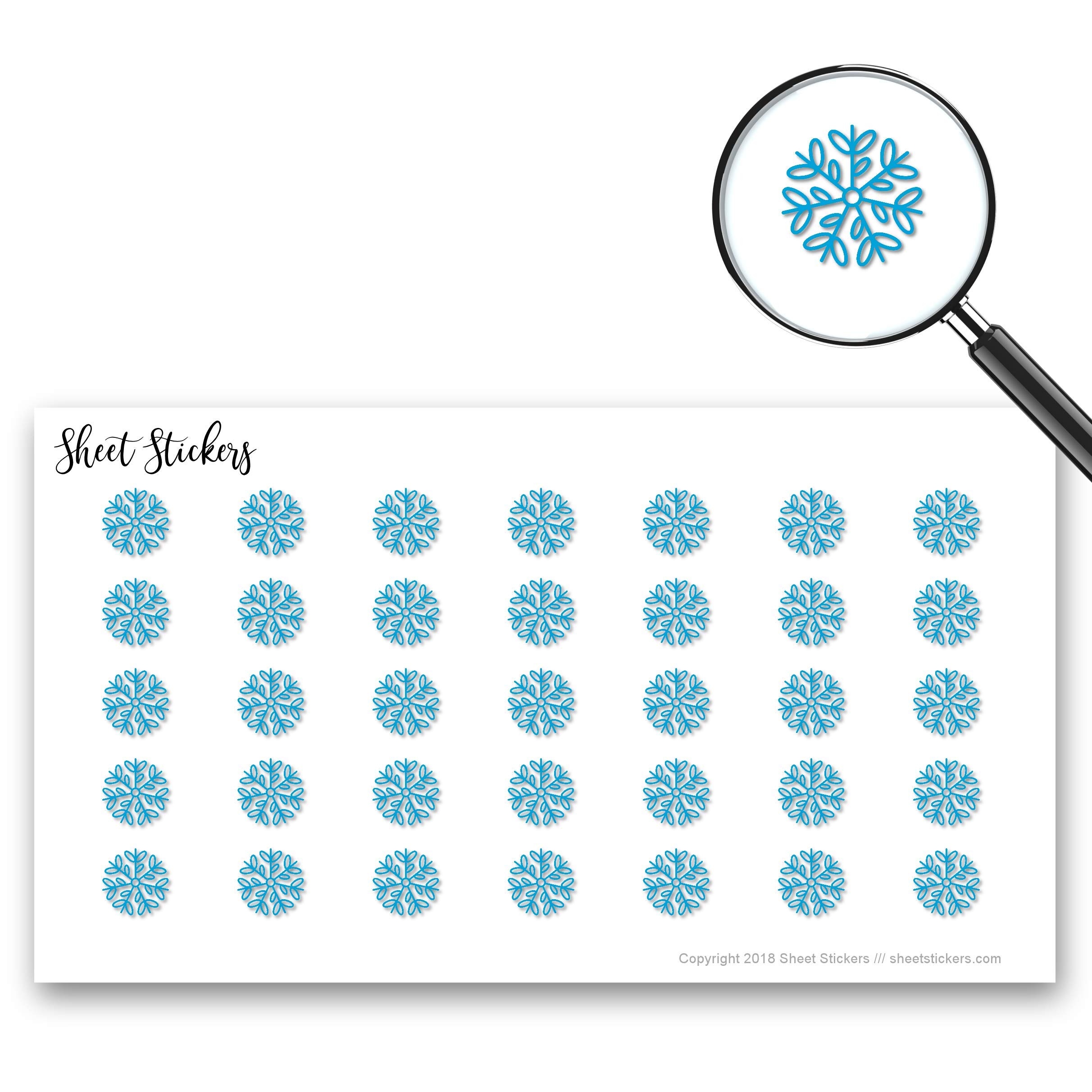 Snowflake Alpine Winter Christmas Stickers - 77 Mini Stickers for Journal, Planner, Scrapbook, Bujo & DIY Crafts (Item 7708) | Perfect for Holiday Cards, Gift Wrapping & Winter Decorations