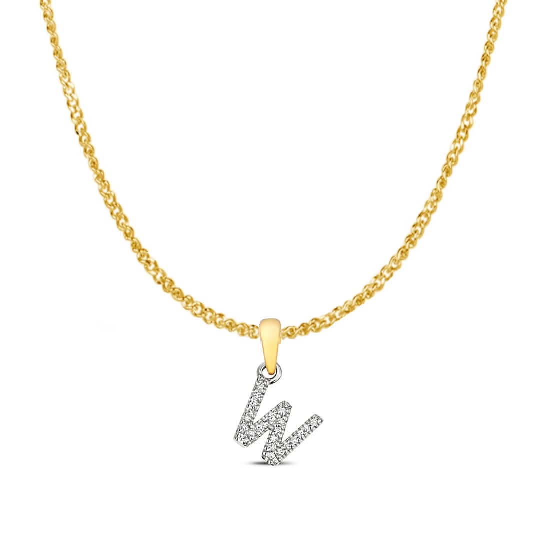 Personalized Diamond Initial Necklace - 9K Solid Gold Monogram Pendant (A-Z) | Elegant Gift for Women, Birthday, Anniversary & Everyday Wear