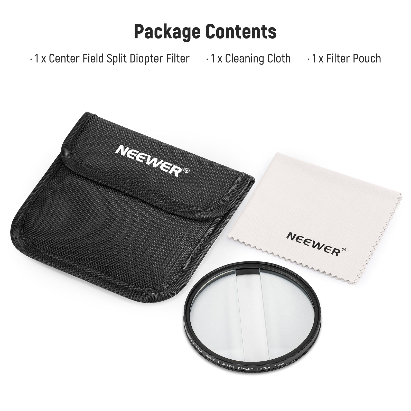 NEEWER Center Field Split Diopter Effect Filter for DSLR Cameras - Create Cinematic Focus Effects for Photography & Filmmaking