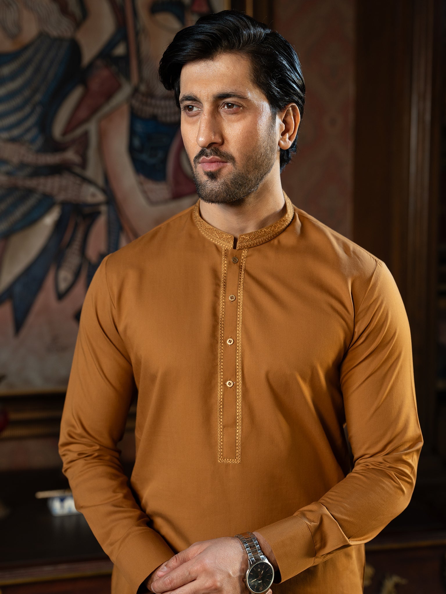Blended Burberry Cathay Spice Kurta Trouser by J. Junaid Jamshed - Stylish Pakistani Ethnic Wear for Men, Perfect for Weddings, Festivals & Special Occasions