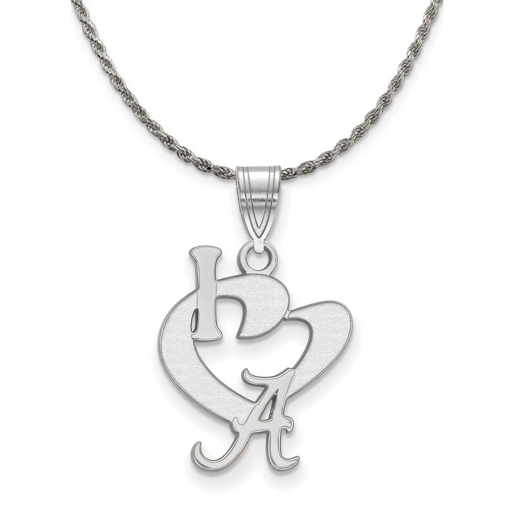 The Black Bow Solid Sterling Silver Chain for Silver U. of Alabama 'I Love A' Pendant - Perfect for Gifts, Graduations, and Game Day Accessories