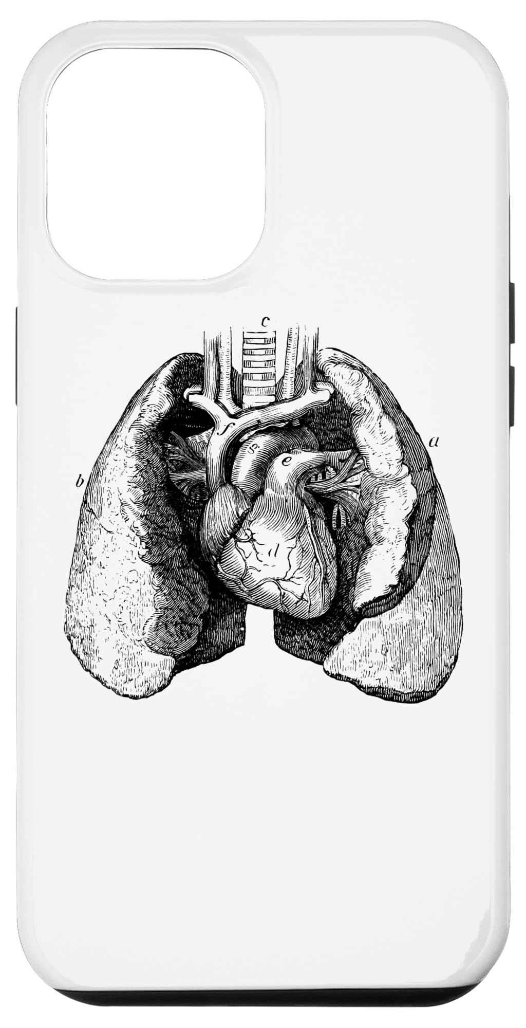 iPhone 12 Pro Max Case - Vintage Medical Anatomical Heart & Lungs Design - Durable Protective Phone Cover for Doctors, Nurses & Science Enthusiasts - Perfect Gift for Medical Students & Healthcare Professionals
