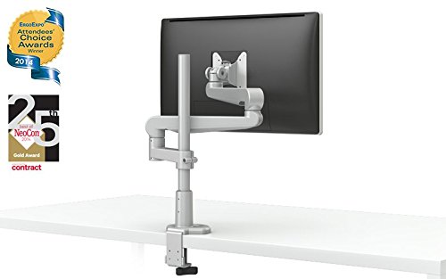 Evolve Series Single Monitor Arm with 2 Fixed Limbs - White (ESI Ergo EVOLVE1-FF-WHT) | Adjustable VESA Mount for Home & Office Workstations | Ergonomic Computer Monitor Stand for Improved Posture & Workspace Organization