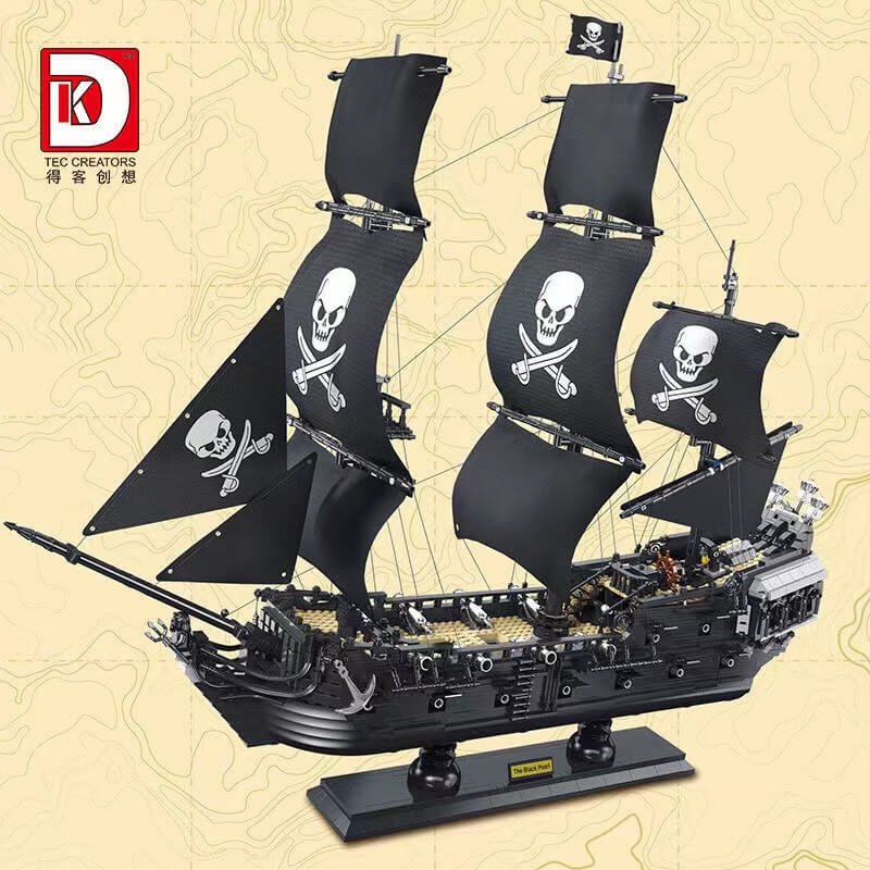 DK 6001 The Black Pirate Ship Building Set - 3423PCS Large Pirate Ship Model Kit for Adults, Perfect for Collectors & Home Decoration | Display for Office, Living Room & Gift for Pirate Fans