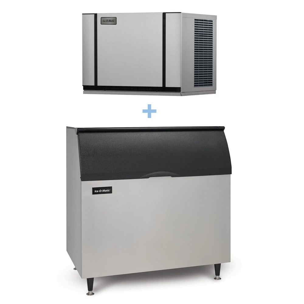 Ice-O-Matic CIM0430HA/B110PS Commercial 435 lb Half Cube Ice Maker with Bin - 854 lb Storage Capacity, Air Cooled, 115V - Perfect for Restaurants, Bars, and Catering Services