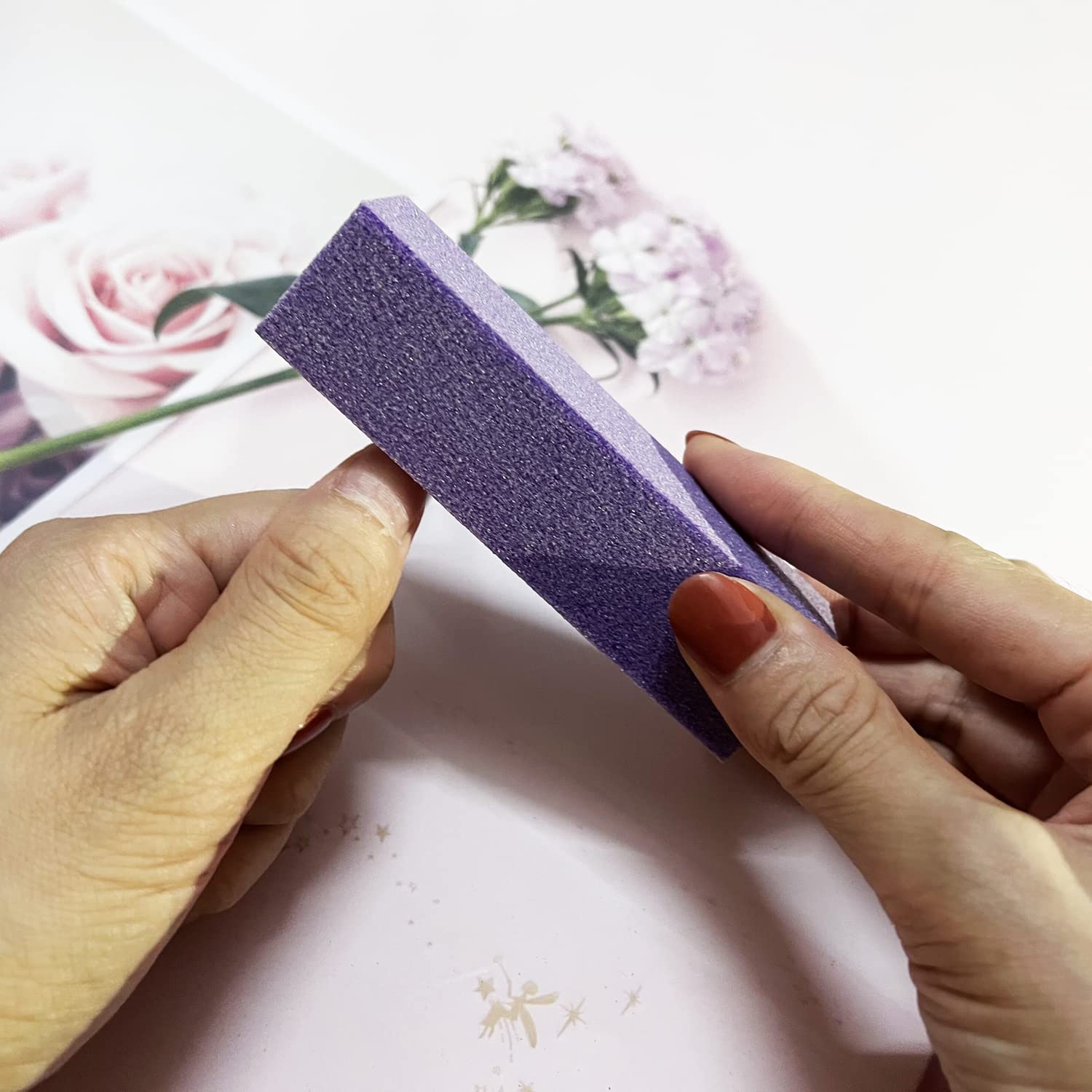 20PCS Professional Nail File Buffer Set - 100/180 Grit Nail Files & 4-Side 120 Grit Sanding Buffer Blocks for Gel, Acrylic & Natural Nails - Manicure & Pedicure Tools for Salon & Home Use (Purple)