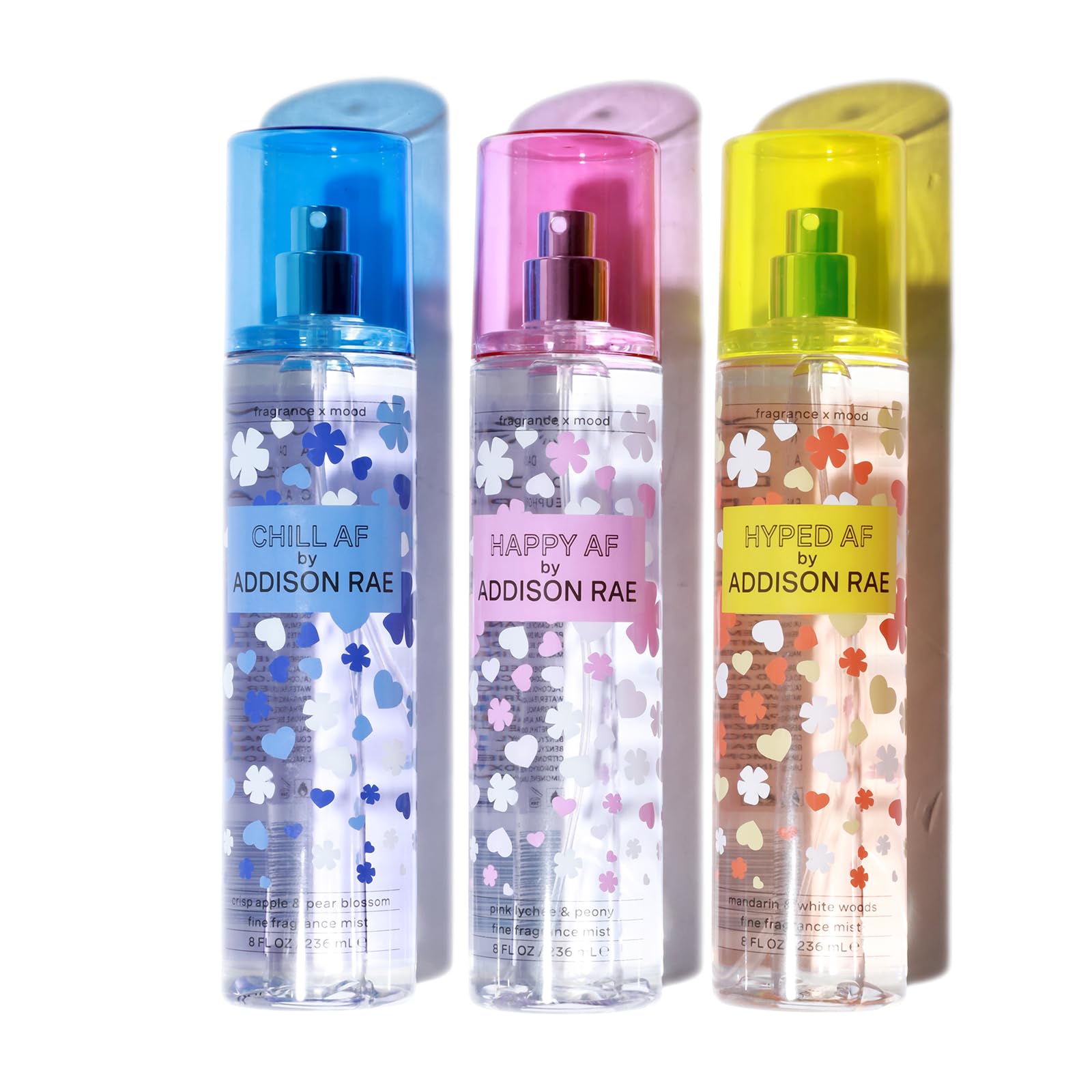 Addison Rae Body Mists Gift Set for Women - Happy, Hyped & Chill Mood-Enhancing Fragrance Sprays | Vegan, Cruelty-Free 3pc Set | Perfect for Daily Wear, Gifts & Self-Care Moments