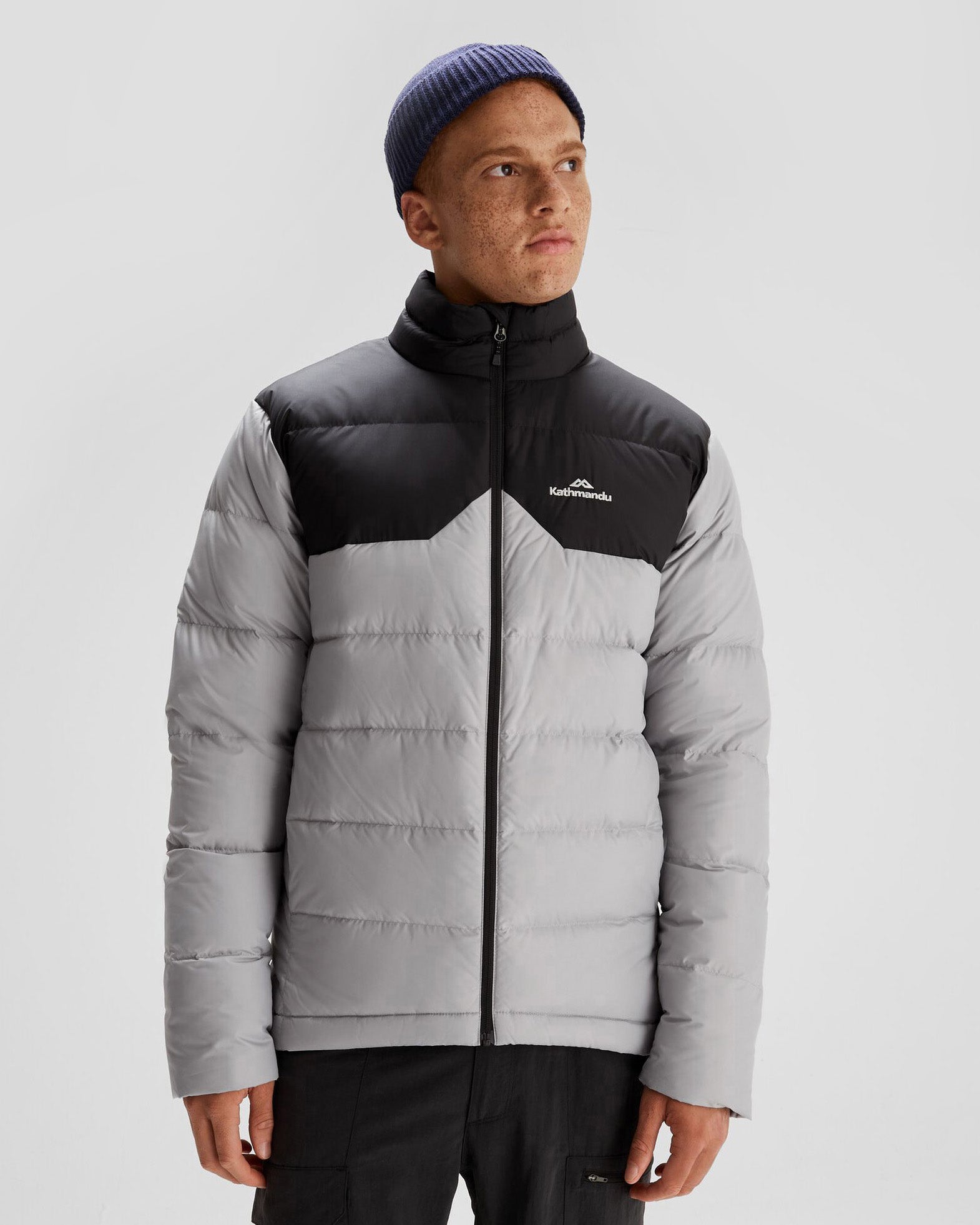 Men's Epiq Down Jacket - Steel Grey & Black | Winter Warm Puffer Coat for Outdoor Activities & Casual Wear