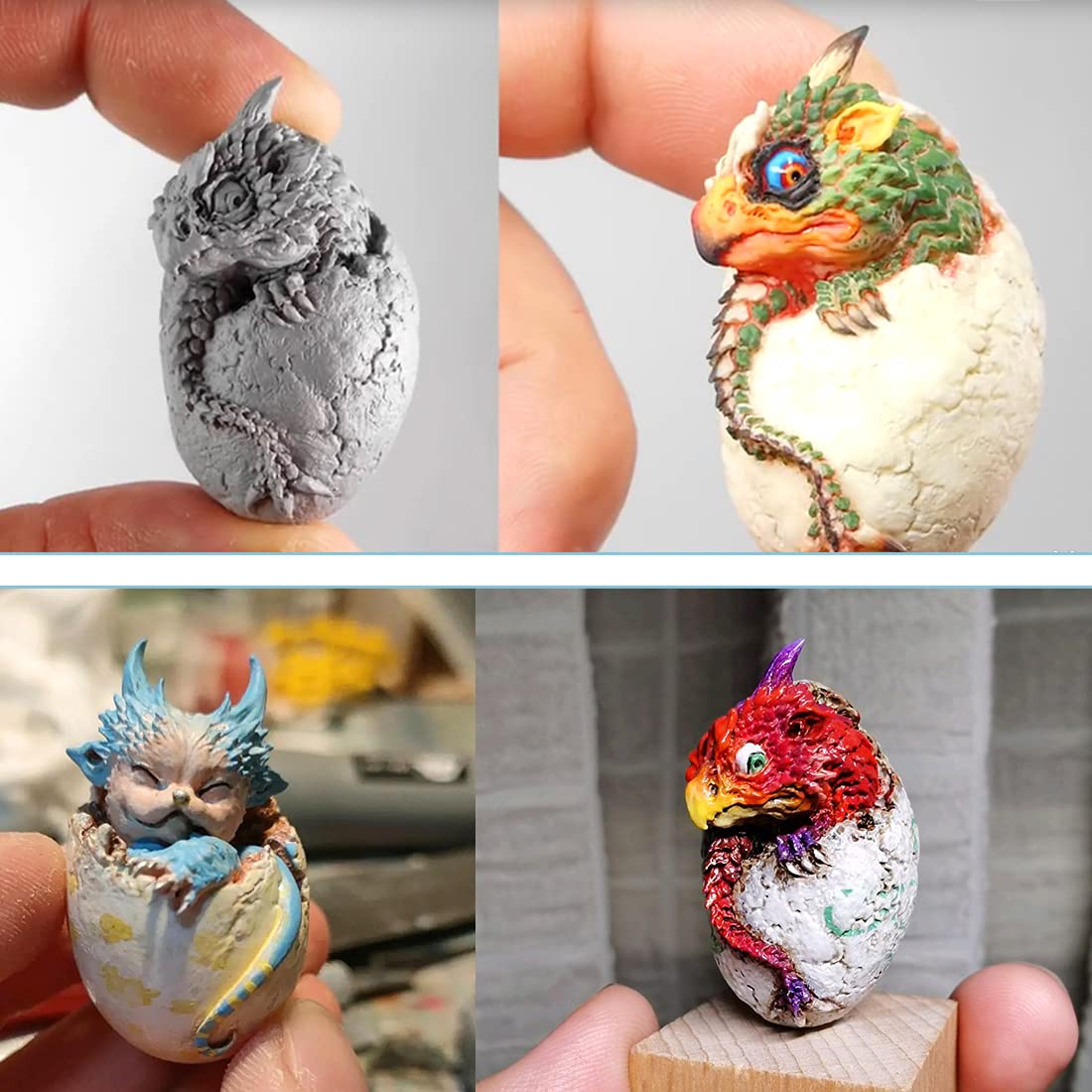 Voyyphixa 3-Piece Dragon Egg Silicone Mold Set - 3D Animal Epoxy Resin Molds for DIY Keychains, Pendants, Broken Dinosaur Crafts - Perfect for Easter Decorations & Resin Casting Projects