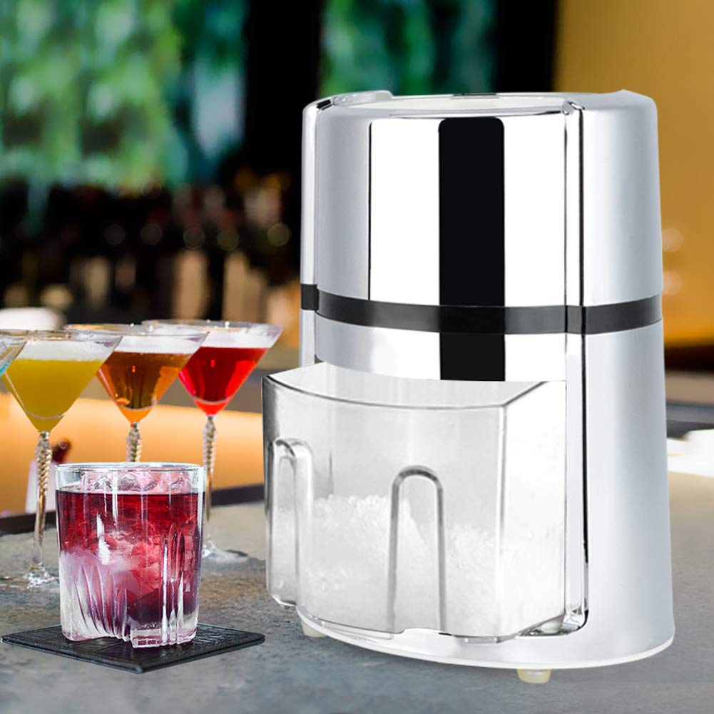 Portable Hand Crank Manual Ice Crusher - Stainless Steel & Plastic Snow Cone Maker for Kitchen, Cocktails, and Outdoor Parties - Perfect for Margaritas, Slushies, and Summer Drinks