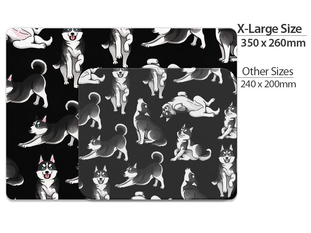 Extra Large Non-Slip Rectangle Mouse Pad with Playful Siberian Husky Design - Perfect for Gaming, Office & Home Workspace (X-Large Size)