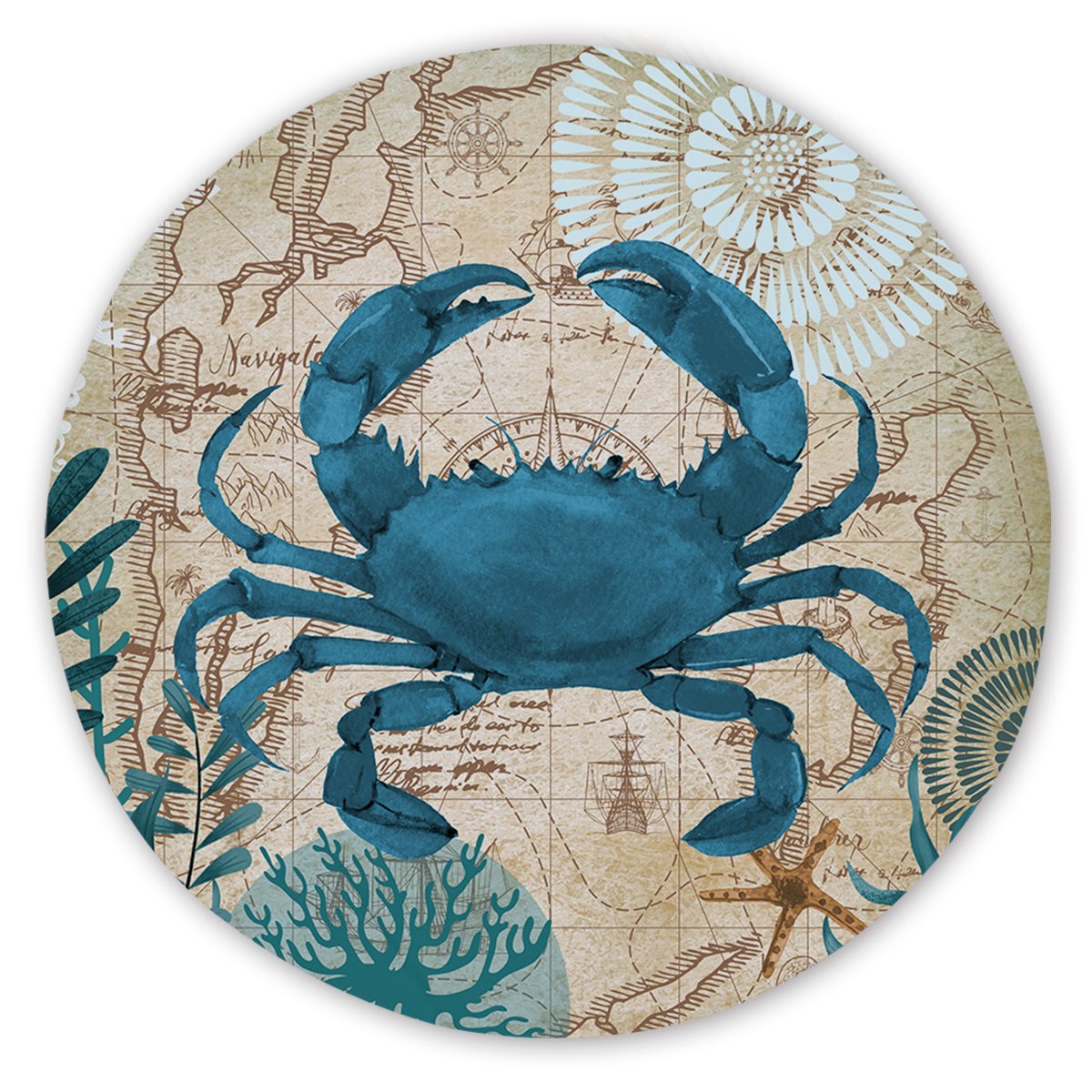 Premium Round Sand-Free Beach Towel for Crab Hunting & Outdoor Adventures - Quick Dry, Lightweight & Portable for Beach, Picnic & Travel