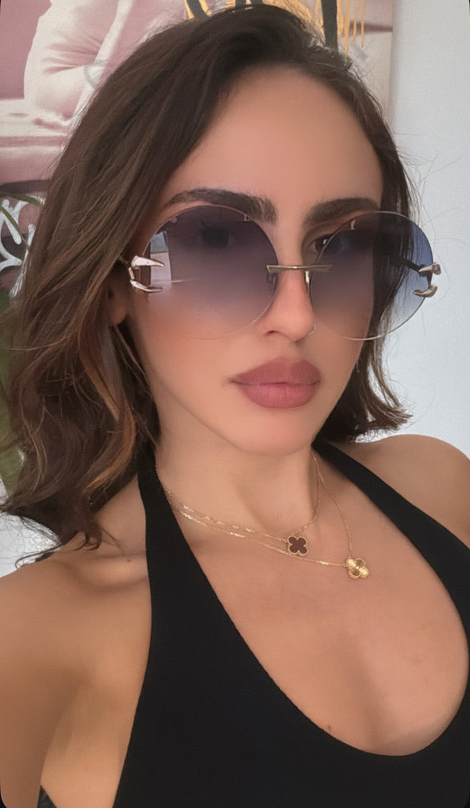 Roberto Cavalli SRC006 Blue Round Claw Sunglasses for Women - Polarized UV Protection Fashion Shades - Perfect for Beach, Driving & Outdoor Activities