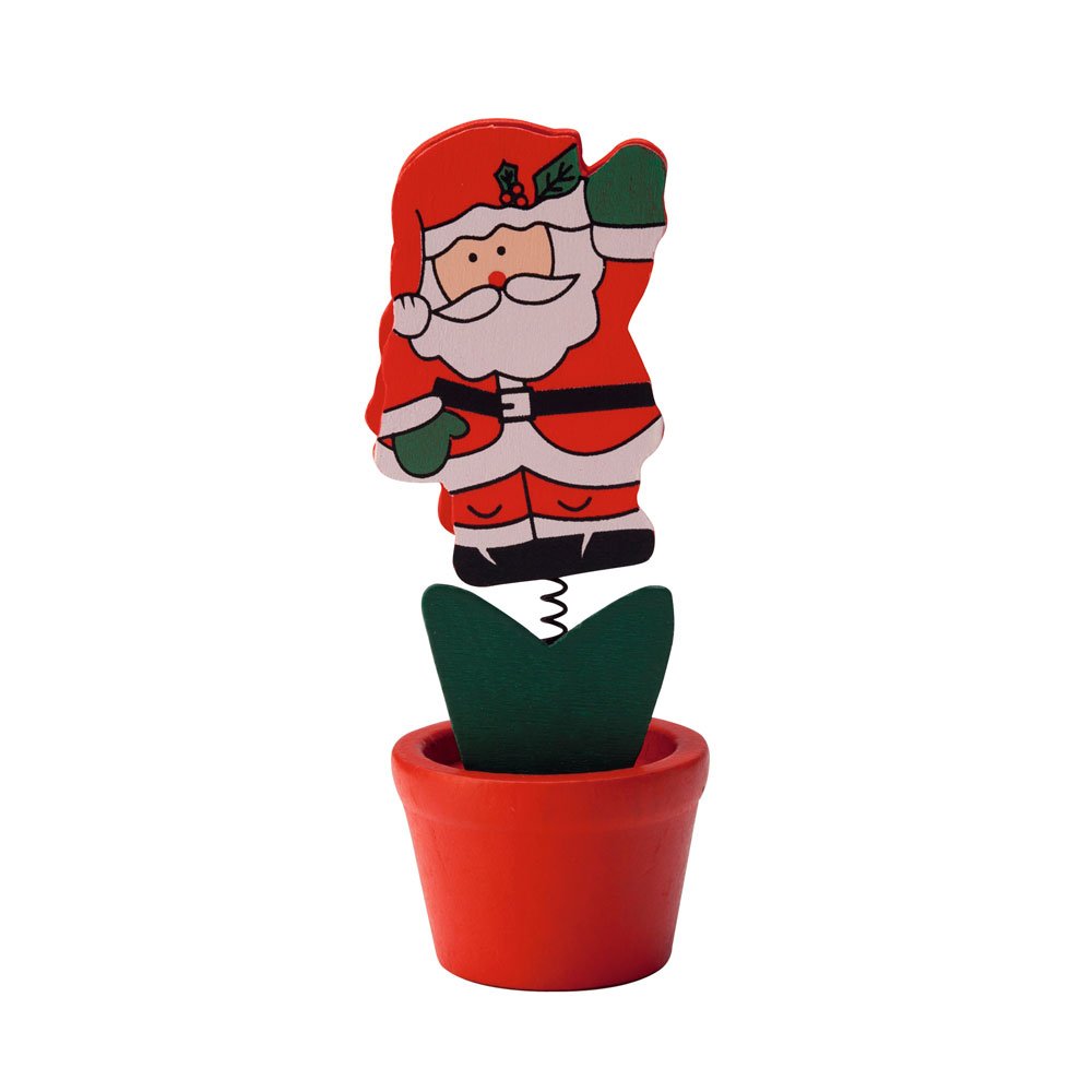 eBuyGB Pack of 2 Christmas Santa in Pot Card Holders - Festive Name Card Holders for Holiday Table Settings, Party Place Cards & Christmas Decorations