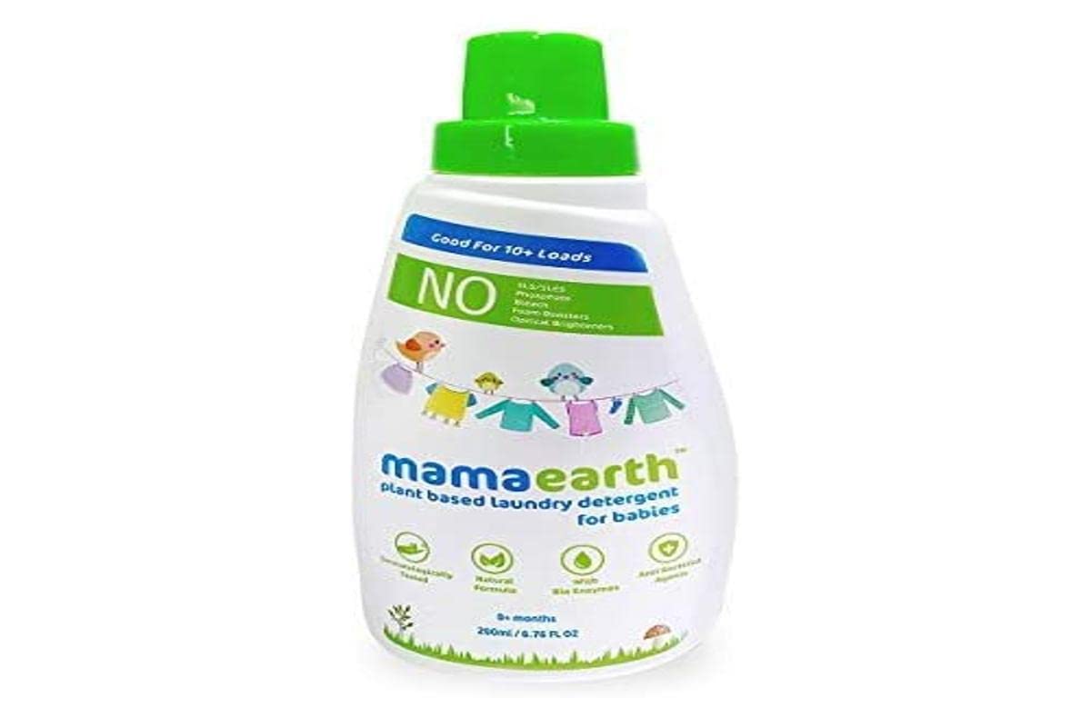 Mamaearth Plant-Based Baby Laundry Detergent with Bio-Enzymes & Neem Extract - Gentle on Skin, Hypoallergenic - 200ml Liquid for Newborn & Infant Clothes - Perfect for Sensitive Skin & Eco-Friendly Families