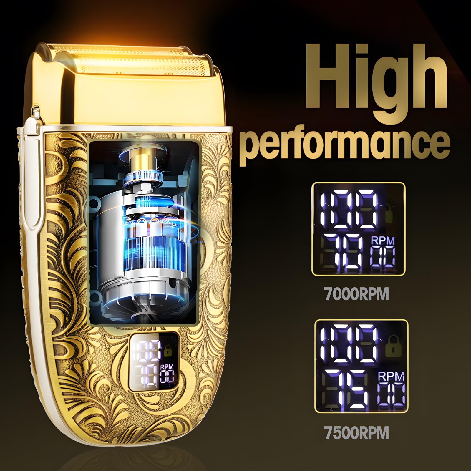 Premium Electric Shavers for Men - Adjustable Speed Double Foil Shaver for Beard & Bald Head Shaving, Waterproof Rechargeable Razor with Long-Lasting Battery | Perfect for Travel, Home Use & Gifts for Dad, Husband, Boyfriend