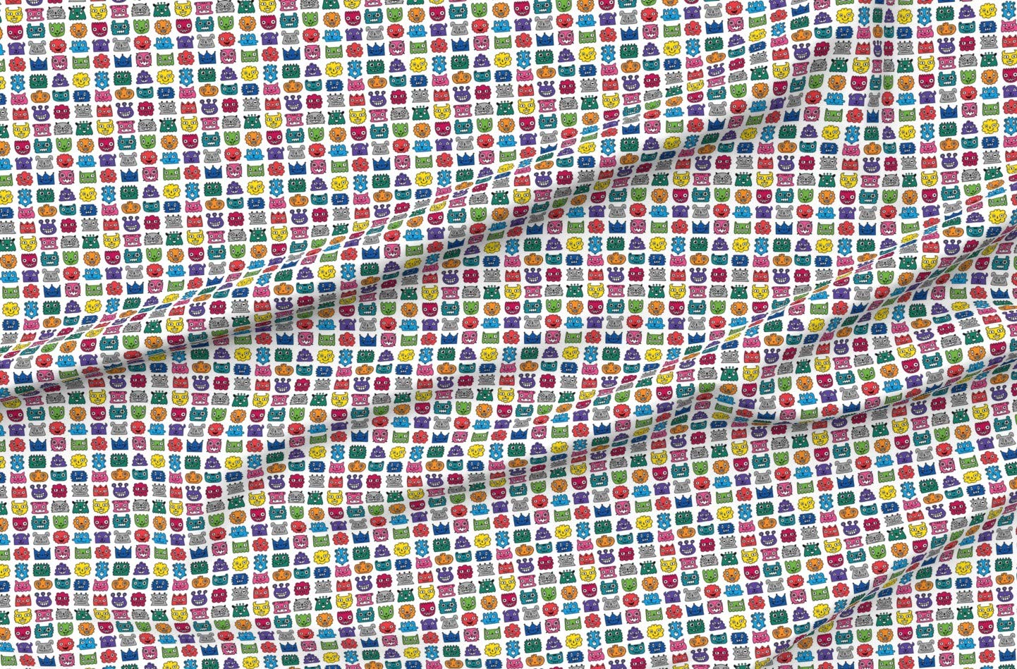 Monster Kids Monsters Printed Upholstery Velvet Fabric - Fat Quarter for Home Decor, Apparel & DIY Projects - Perfect for Curtains, Pillows, Quilts & Crafting