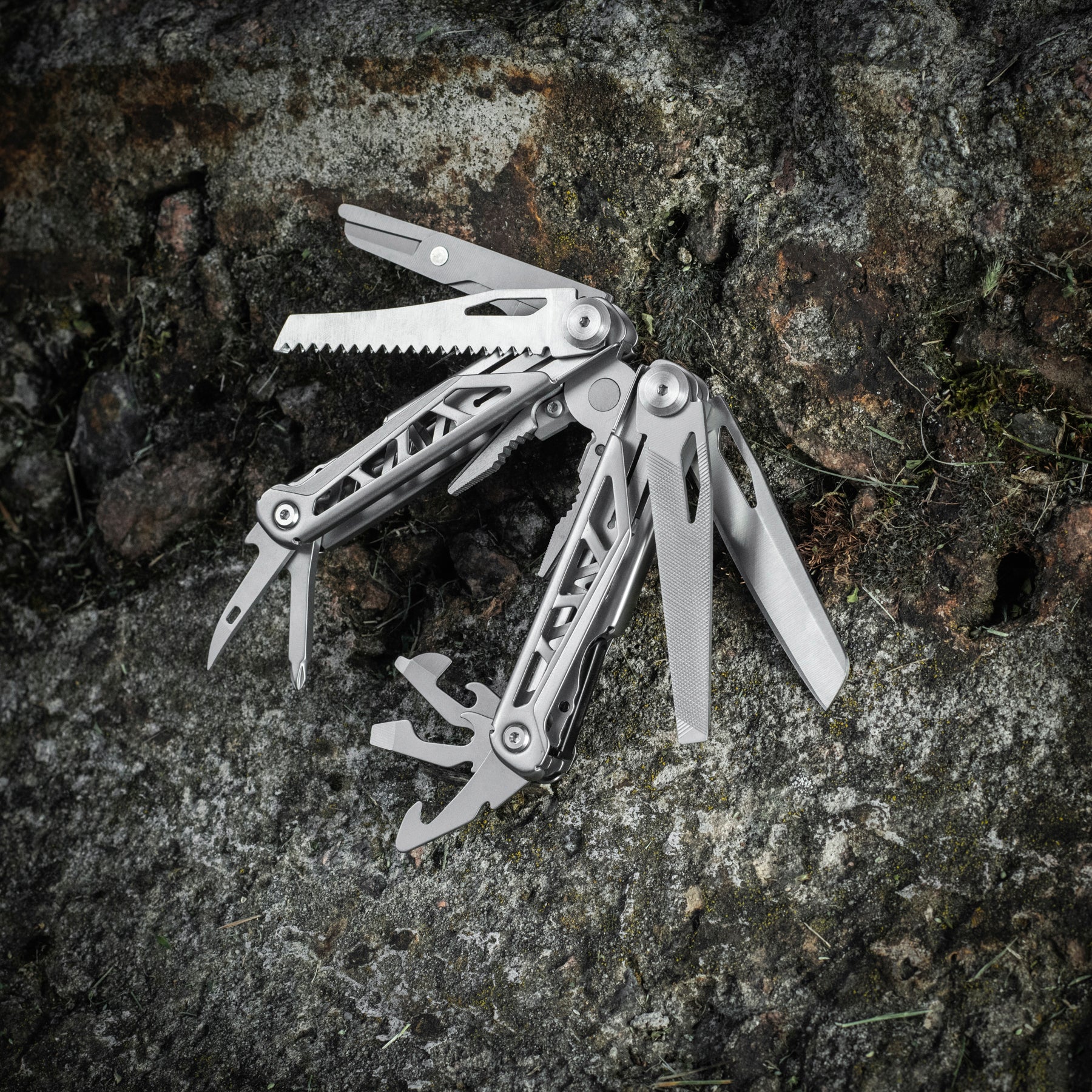 M Tac Multitool Type 3 Grey - Compact Multi-Purpose Survival Tool for Camping, Hiking & Emergency Preparedness