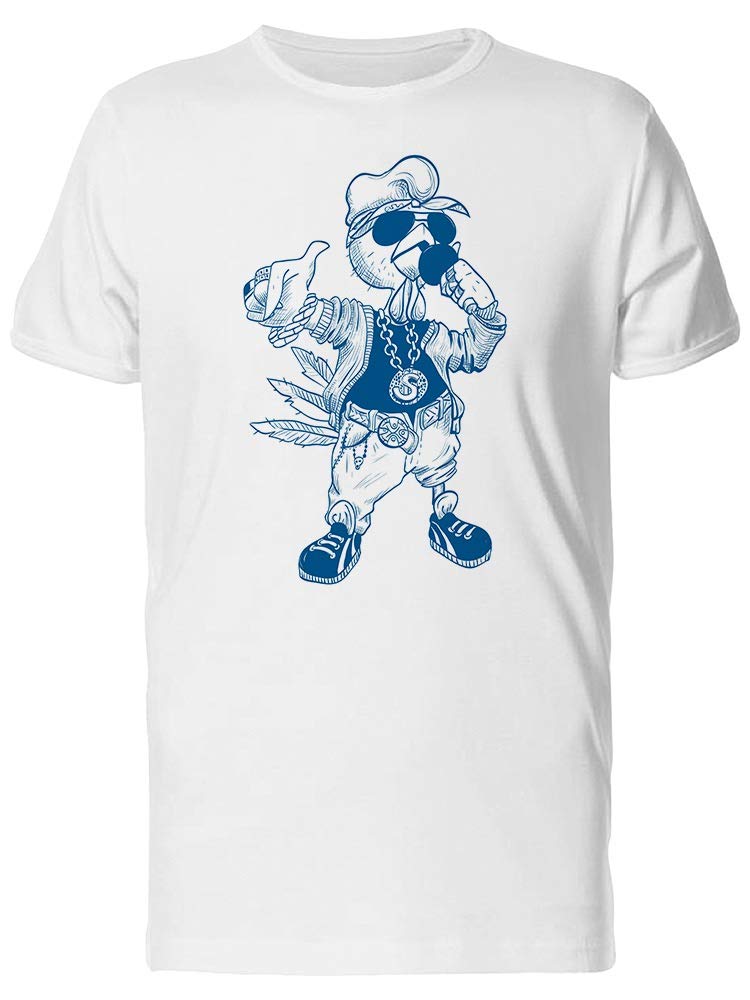 Rapper Chicken Sketch T-Shirt for Men - Trendy Hip Hop Graphic Tee for Casual Wear & Street Style