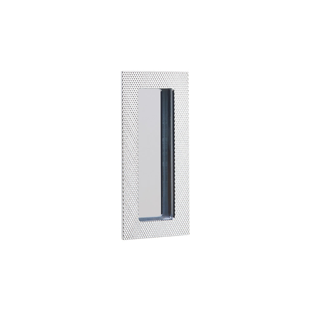 Modern Knurled Rectangular Solid Brass Recessed Door Pull - Polished Chrome Finish for Cabinet, Drawer & Furniture Hardware Upgrade