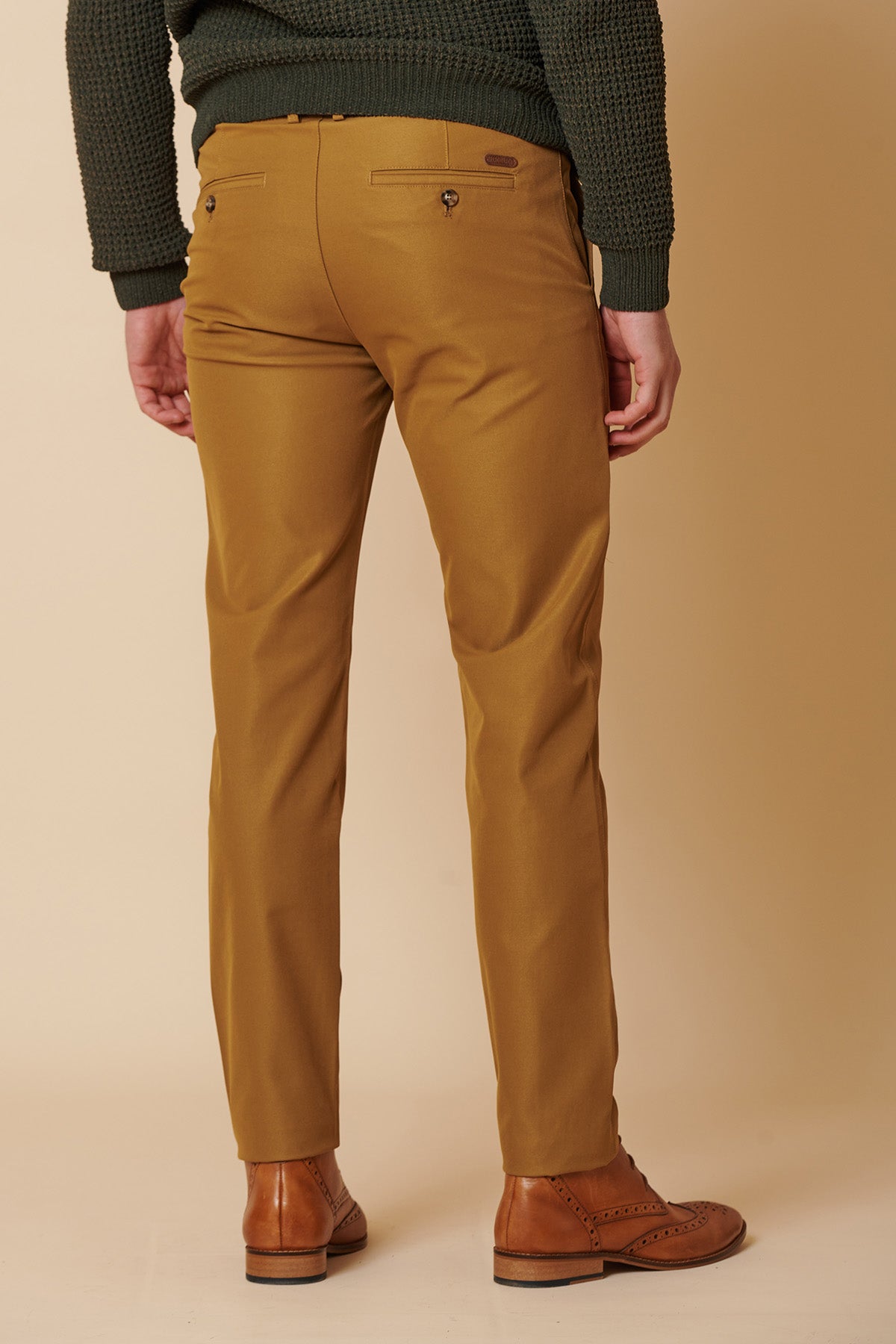 ENZO Men's Slim Fit Tan Chinos - Comfortable Casual Dress Pants for Office, Travel & Everyday Wear