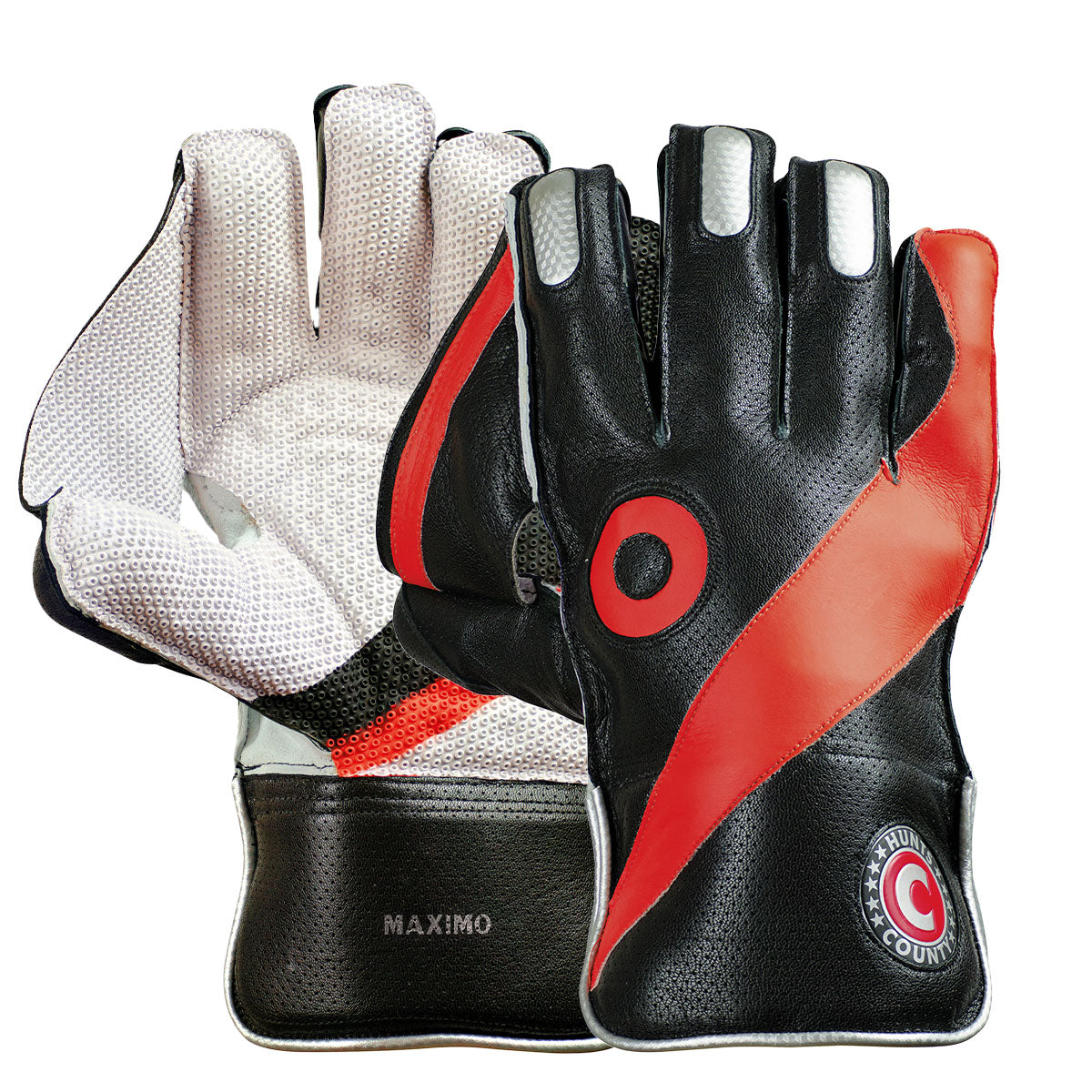 Hunts County Maximo Cricket Wicketkeeping Gloves - Premium Leather Keeper Gloves for Cricket Players - Perfect for Practice, Matches & Training Sessions