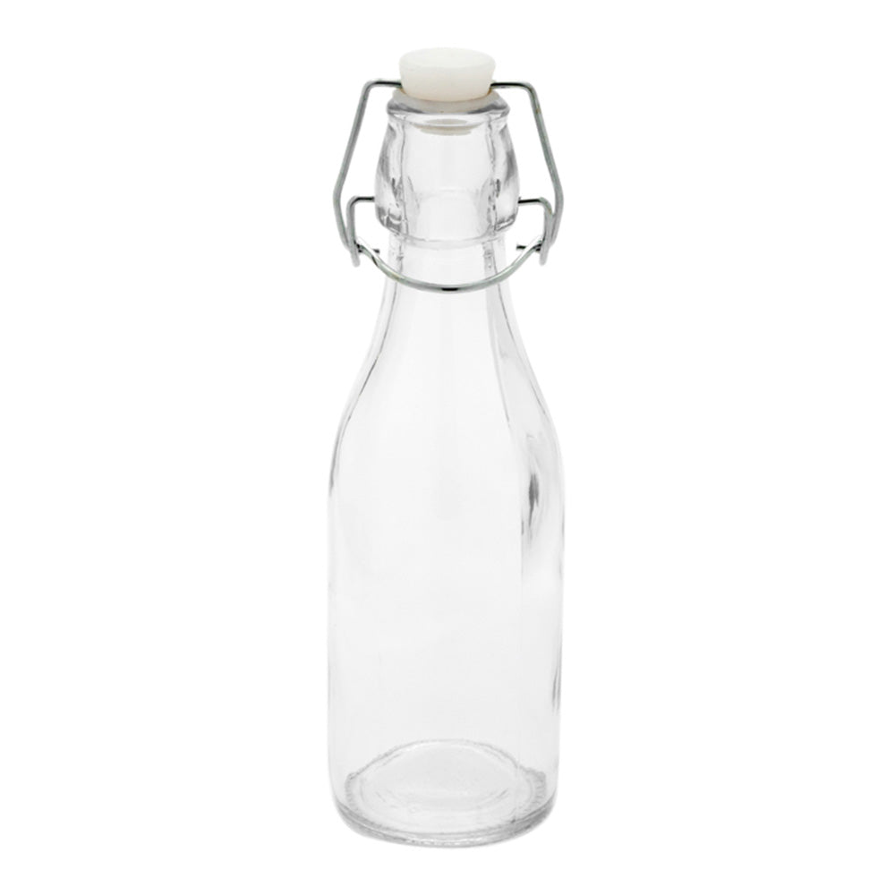 Vintage 9 oz Round Glass Swing Top Bottles - Set of 10 (2.25
