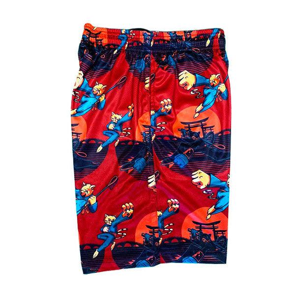 Boys Ninja Cat Print Short Sleeve T-Shirt - Cool Graphic Tee for Kids Play, School & Casual Wear