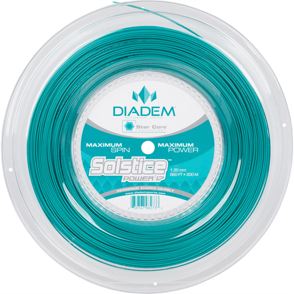 Diadem Solstice Power 17/1.20 Tennis String Reel (Teal) | Premium Tennis String for Enhanced Performance | Perfect for Competitive Play & Stringing Machines