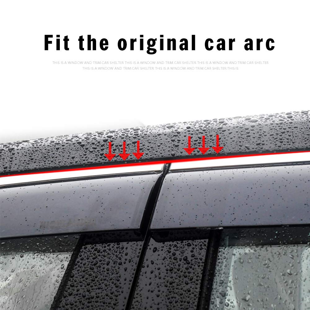 Volvo XC60 2018-2019 Car Window Visors - 4Pcs Smoke Rain Guards & Wind Deflectors - Tape-On Mount Side Window Vent Shades - Perfect for Rain Protection and Improved Airflow While Driving