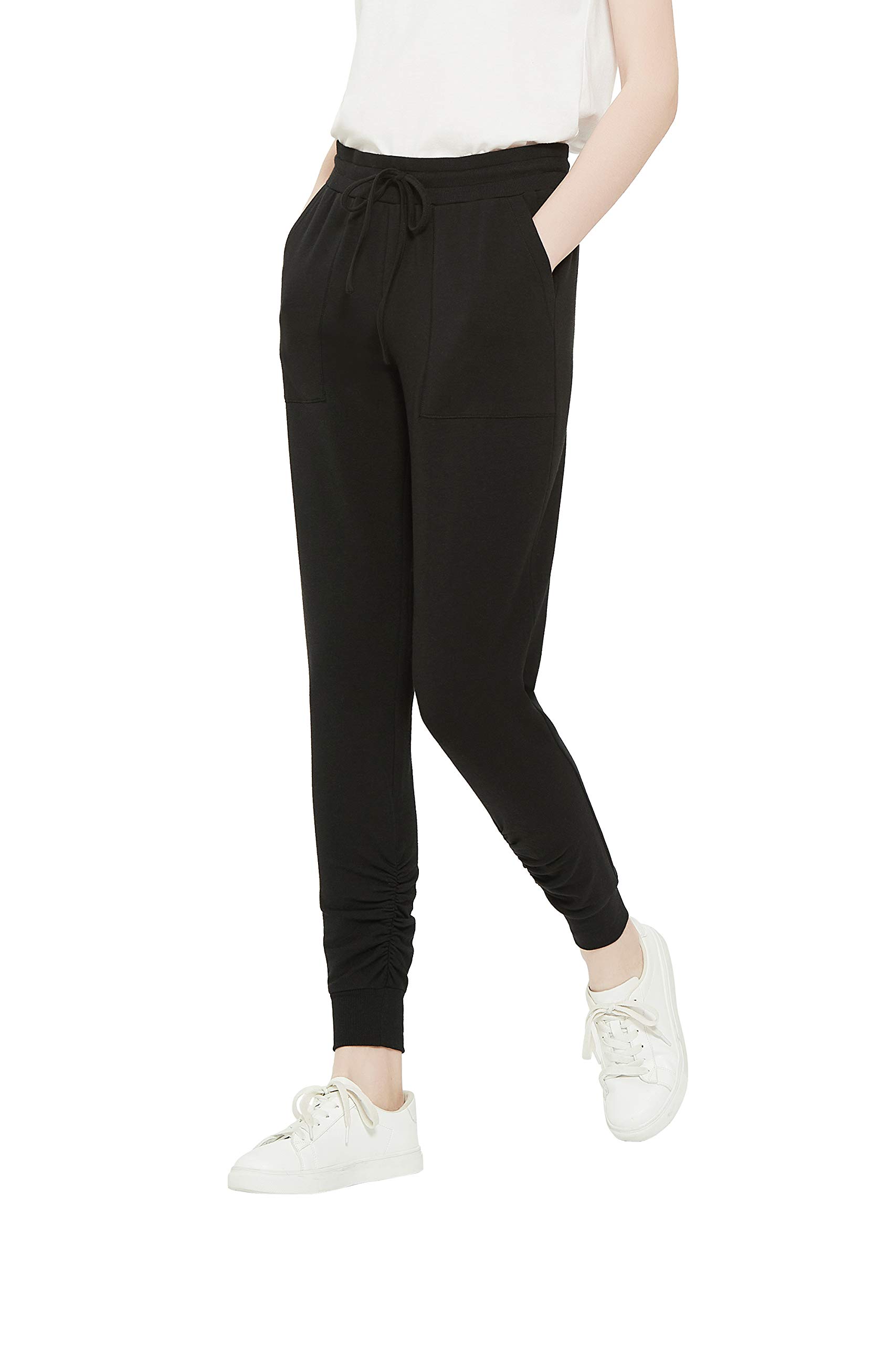 Super Soft Women's Jogger Pants - Mid-Rise Slim Fit Yoga Pants with Pockets for Running, Workout & Lounge Wear